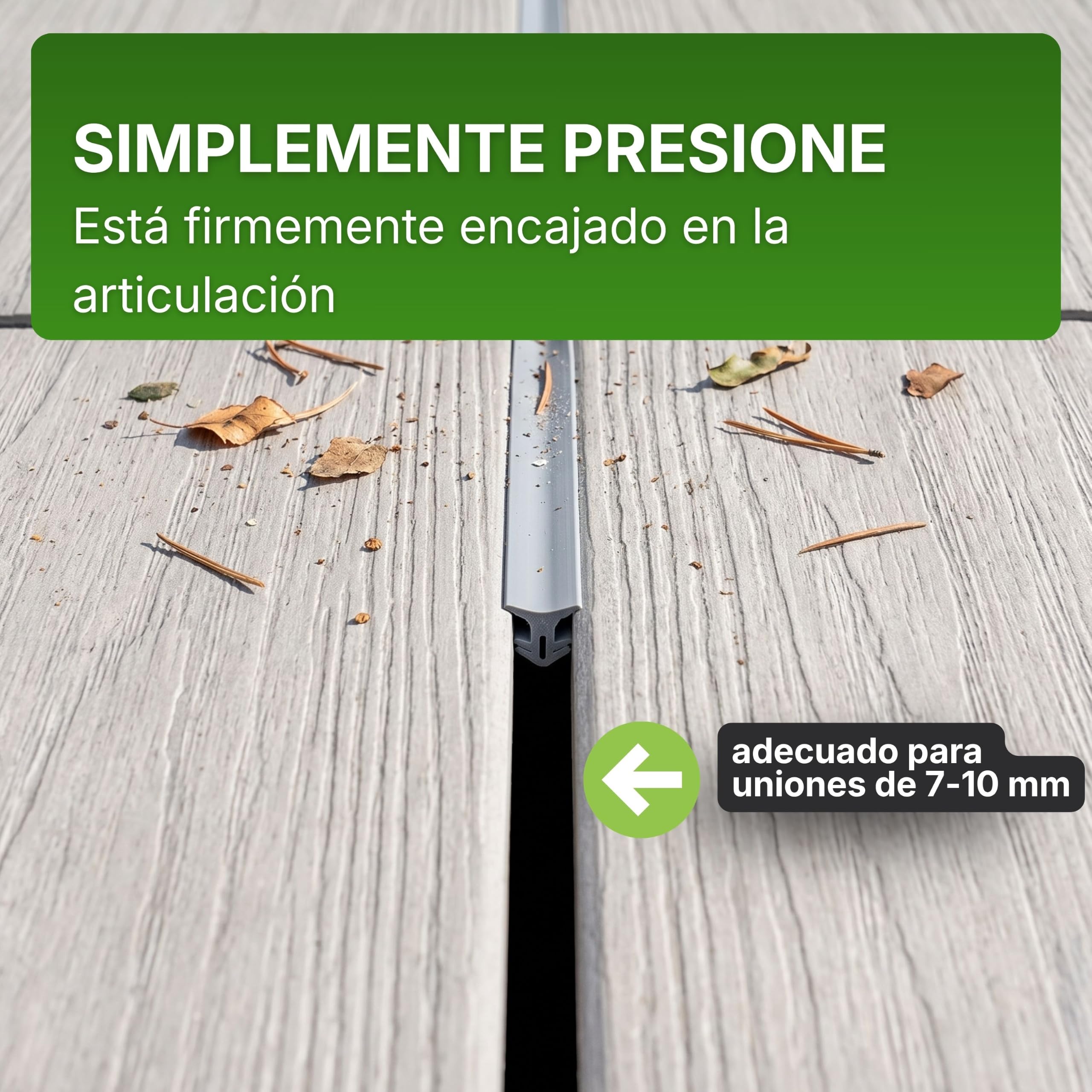 Gartenwelt Riegelsberger Banda para Juntas 7-10 mm Gris Claro 25 m | Banda de sellado de TPE para terrazas de madera y WPC | Resistente a rayos UV, intemperie y heladas | Made in Germany