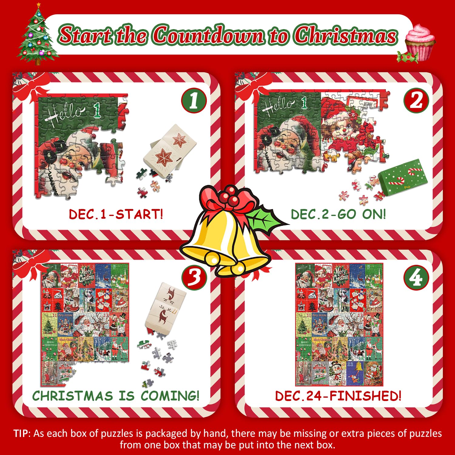 Amazon.co.jp: 2024年クリスマスパズル 大人用 1000ピース PICKFORU