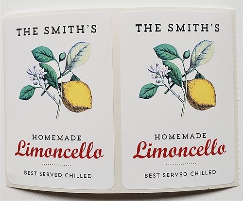 Miniatura 2 de ETIQUETAS PERSONALIZADAS LIMONCELLO, estilo retro, 2" X 3" - 18 PKG