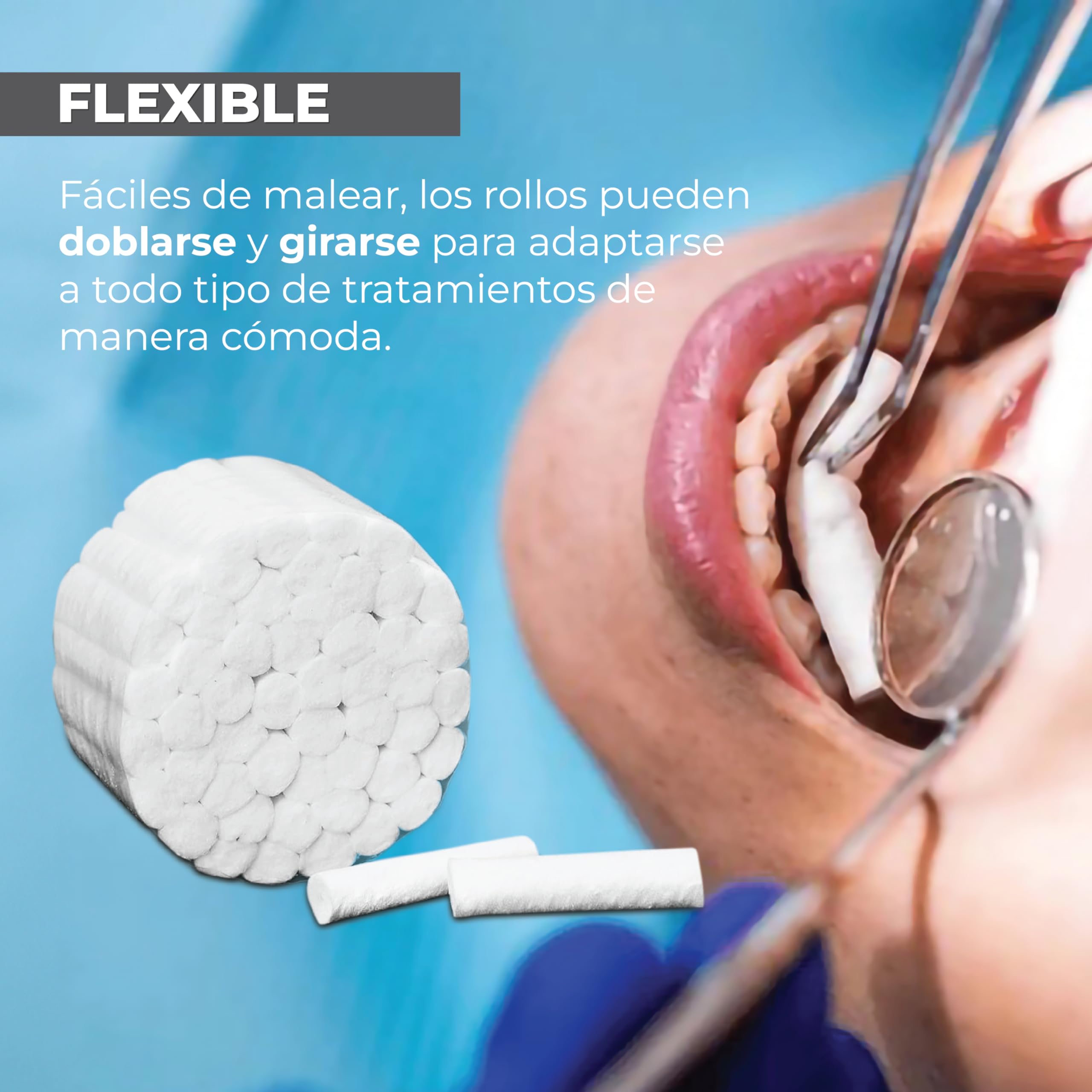 Rollos de Algodón Dental 15 Piezas (600 Rollos) para Sangrado Nasal o Bucal