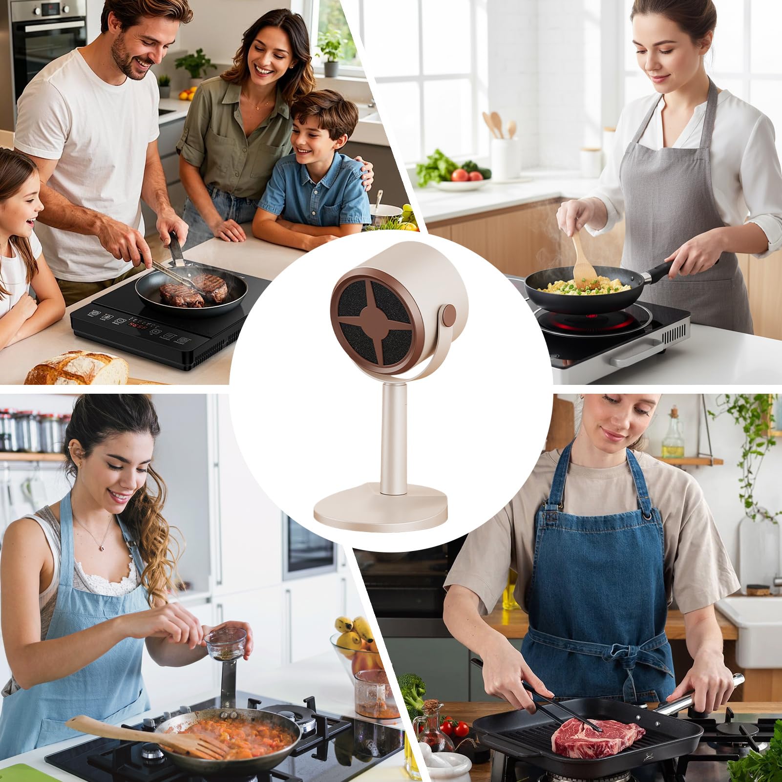 Extractor De Aire - Campana Extractora De Escritorio | Extractor De Cocina Portátil Con Filtro Desmontable Para Barbacoa, Olla Caliente, Estufa, Cocina, Olor, Dormitorio, Apartamento, Casa Rodante, Ba