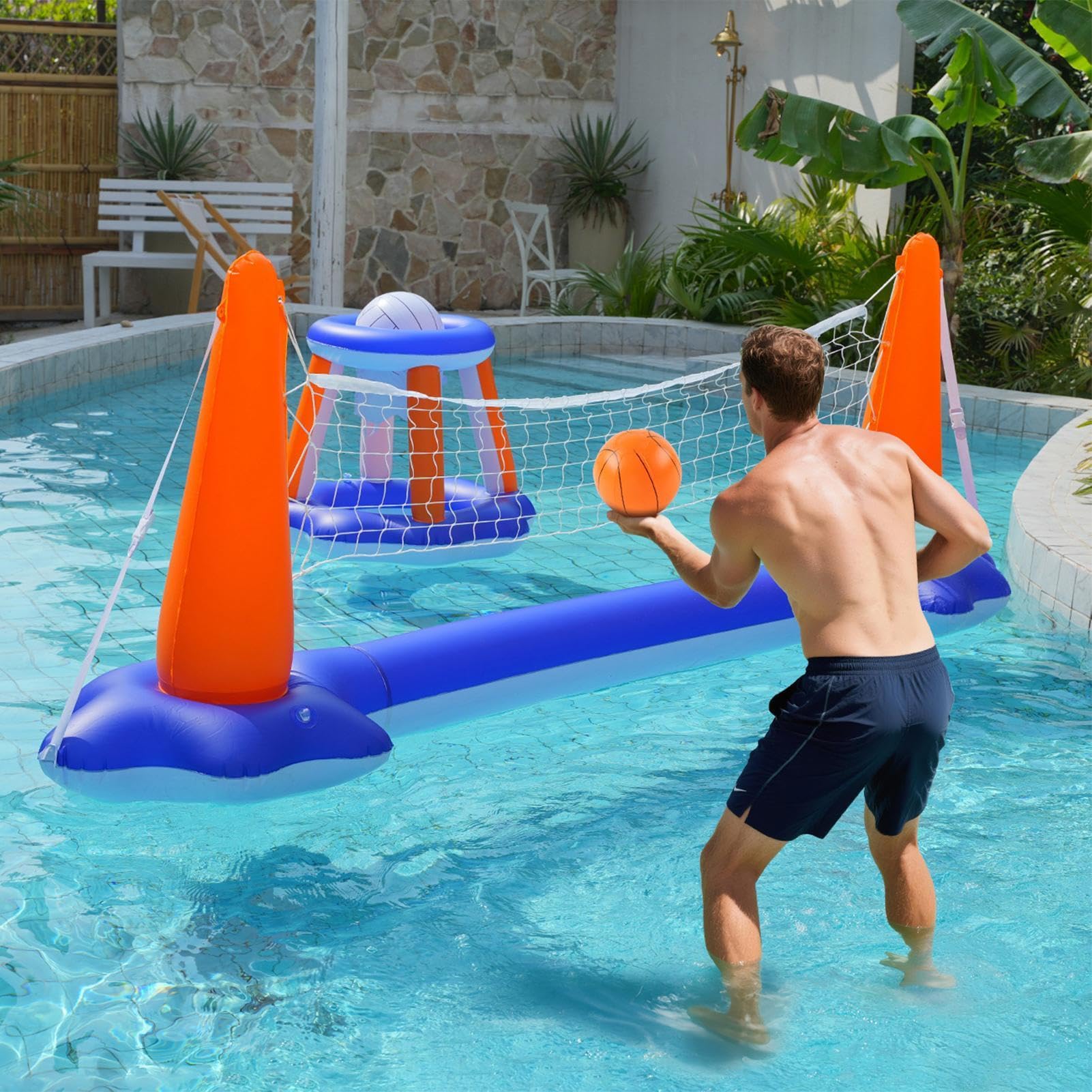 Set da Pallavolo per Piscina Palla Giocattolo Sportiva Estiva Galleggiante