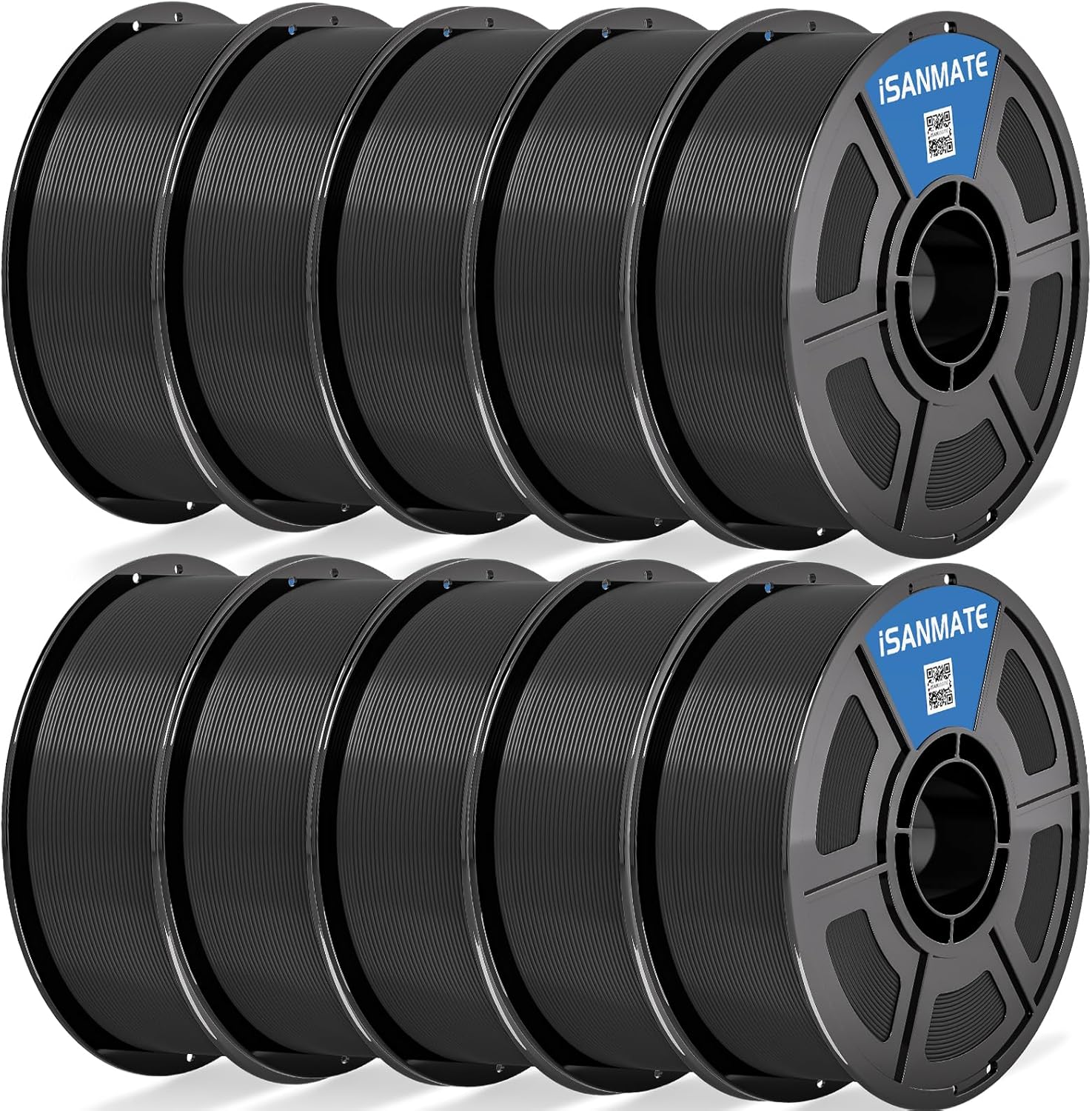 iSANMATE Rapid PLA Filament 1.75mm Black 10KG, 3D Printer Filament Bundle, Dimensional Accuracy ±0.02mm, for Bambu Lab 3D Printers, AMS, AMSLite