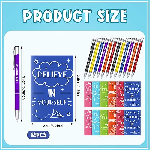 Miniatura 9 de Geyee 24 mini bolígrafos motivacionales, blocs de notas inspiradores, regalos de agradecimiento a granel, diarios pequeños, divertidos bolígrafos