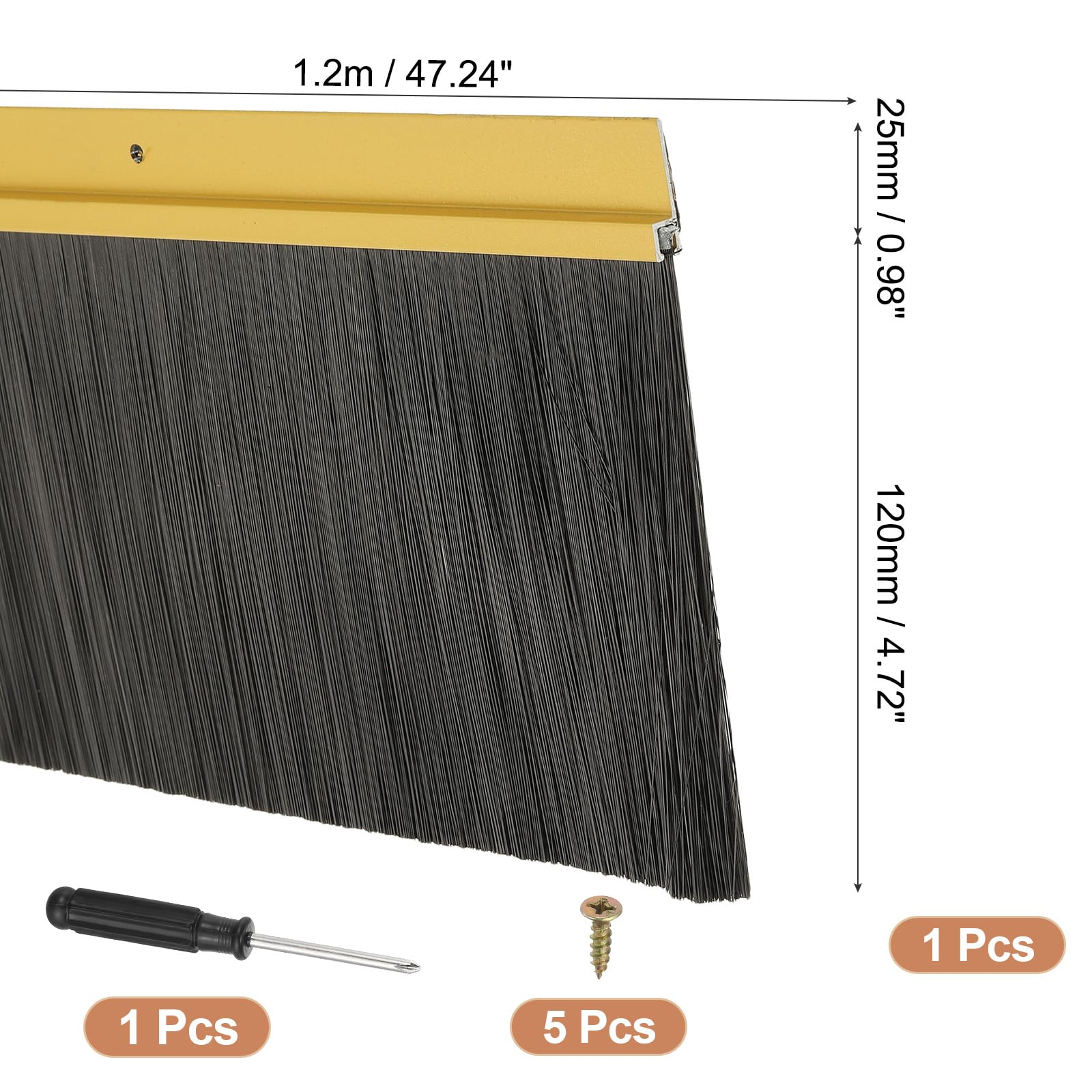 PATIKIL Door Brush Sweeps 4.72" Bristles x 47.24" Long - Image 2