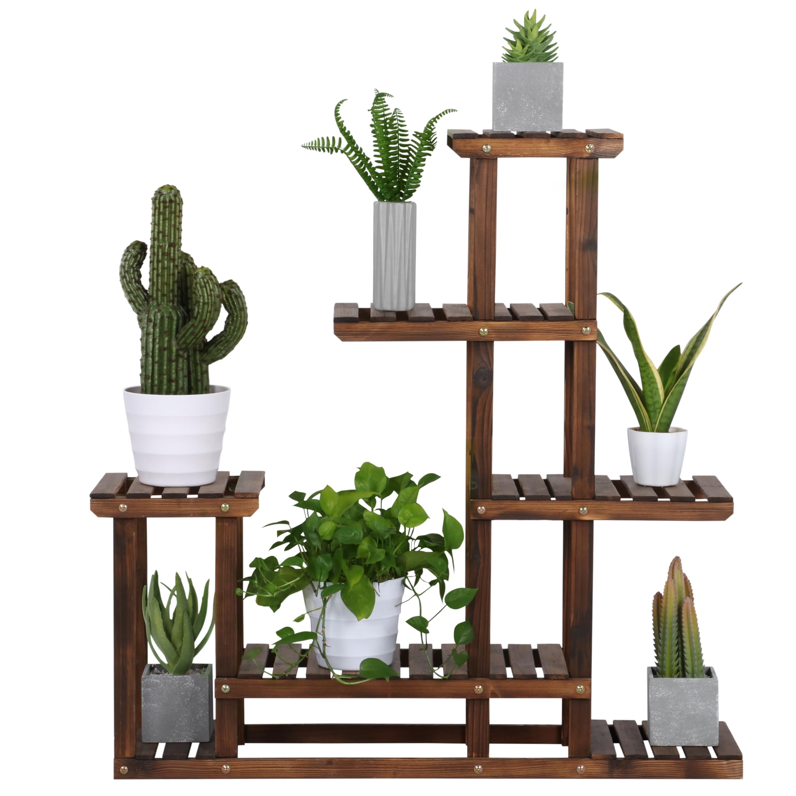 Yaheetech Estanteria para Plantas de Madera para 12-13 Plantas Soporte Plantas Interior/Exterior Soporte de Macetas Estante Decorativa de Escalera de Macetas para Jardín Salón Balcón