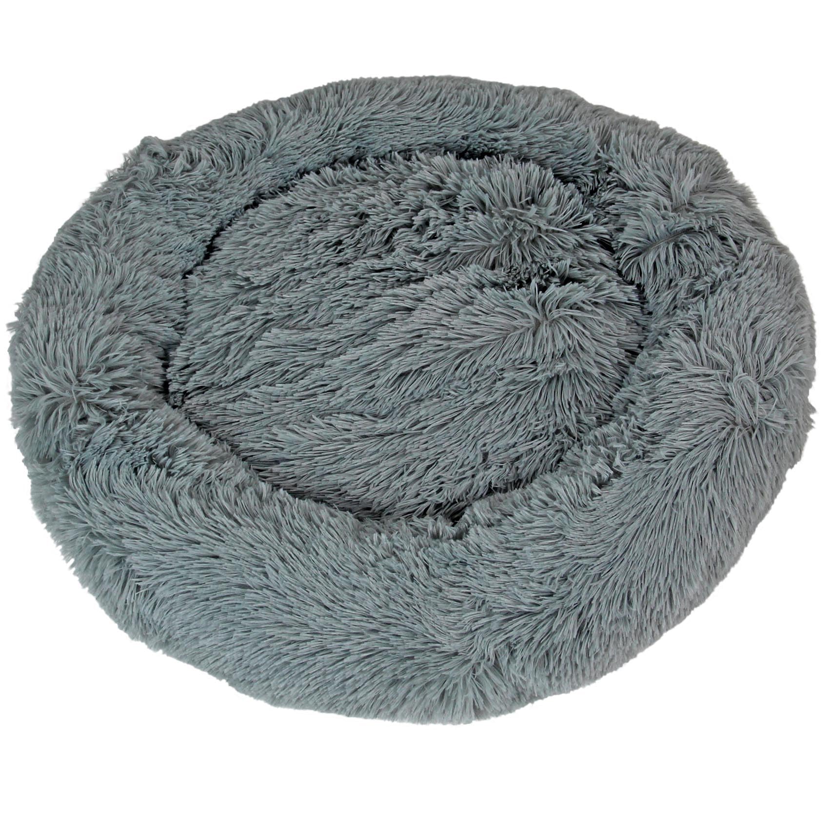 Actiaspet Fluffy Donut Pet Bed Washable Dog & Cat Bed Multiple Sizes (Grey, Large) — image 1
