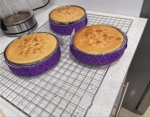 Miniatura 6 de Tiras de 4 piezas para hornear uniformes, súper absorbentes y gruesas para tartas, mantienen los pasteles más nivelados y evitan la coronación con