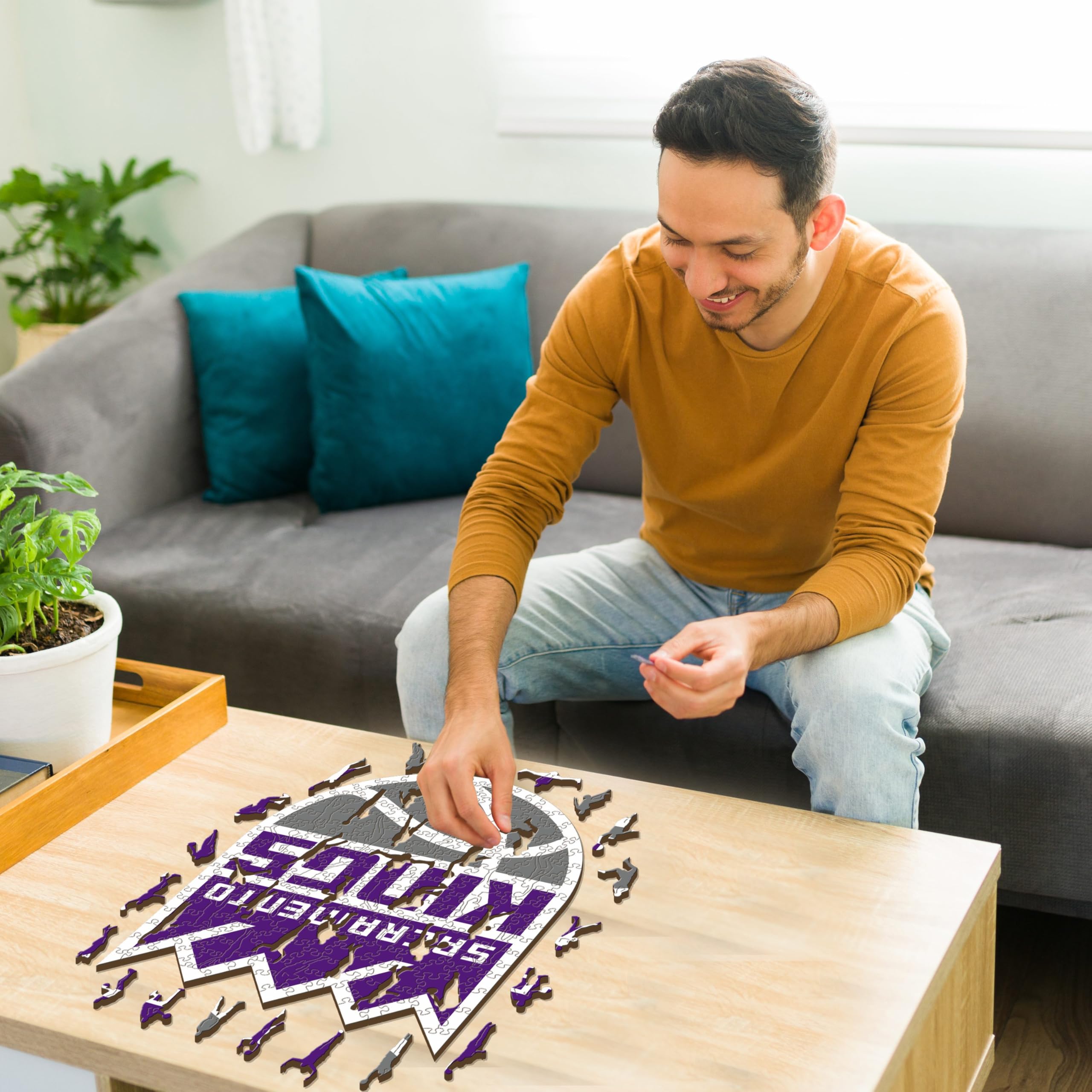 Iconic Puzzles NBA Drewniane Puzzle Wielokolorowe, M, 270 sztuk, SacramentoKings-M