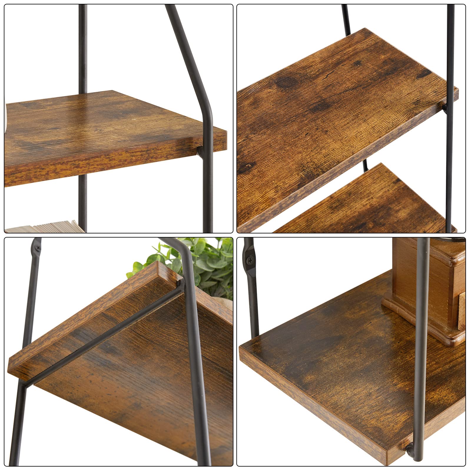 YMYNY Estante Industrial Montado en la Pared de 3 Niveles, Estante Flotante, Estantes de Almacenamiento, Estante de Especias de Cocina, para Dormitorio, Cocina, Sala de Estar, Baño HRF-TM012