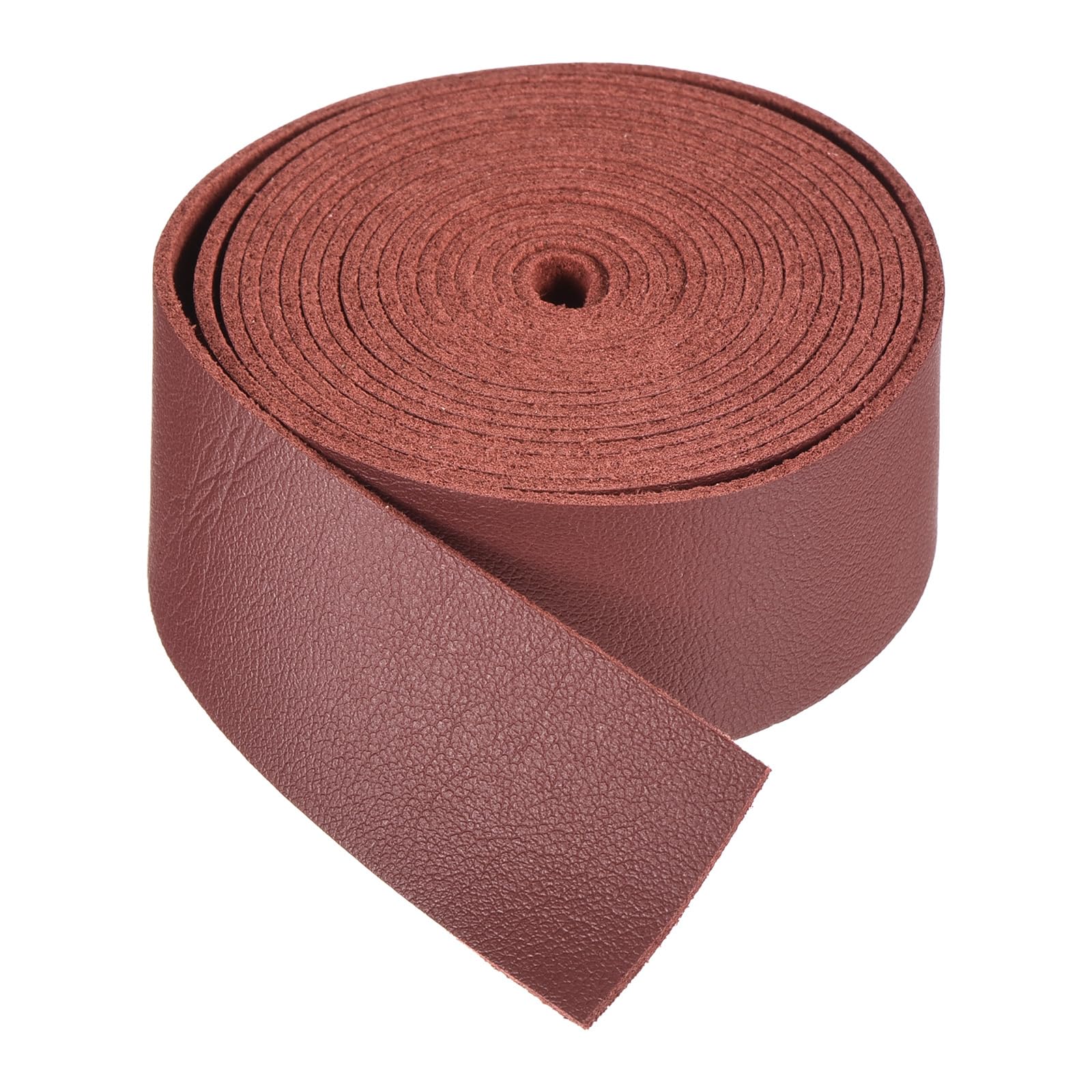 DMiotech Dark Red Faux Leather Strap 1 Inch Wide 78 Inch Long Flat Leather Belt Strip 1.3mm Thick Single Sided Cord for Arts Craft DIY Traction Ropes