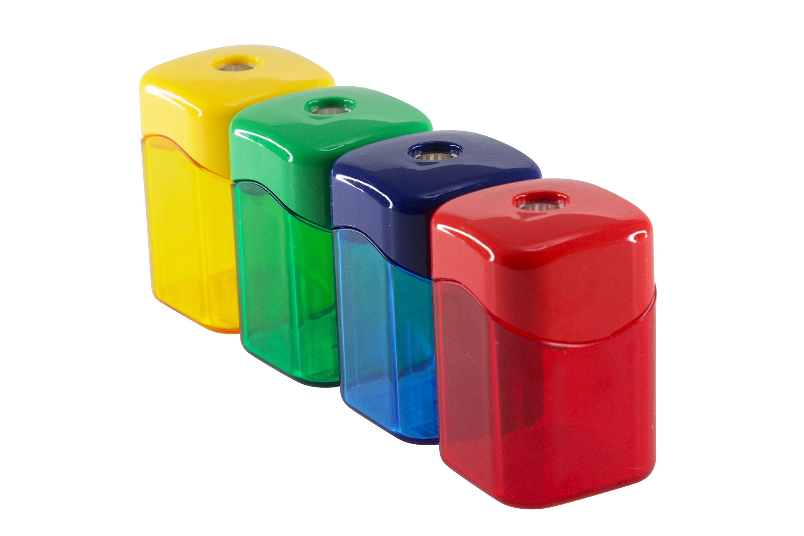 Pencil Sharpener,w/ Receptacle,2-1/8",10 Count,Assorted, Sold as 1 Each