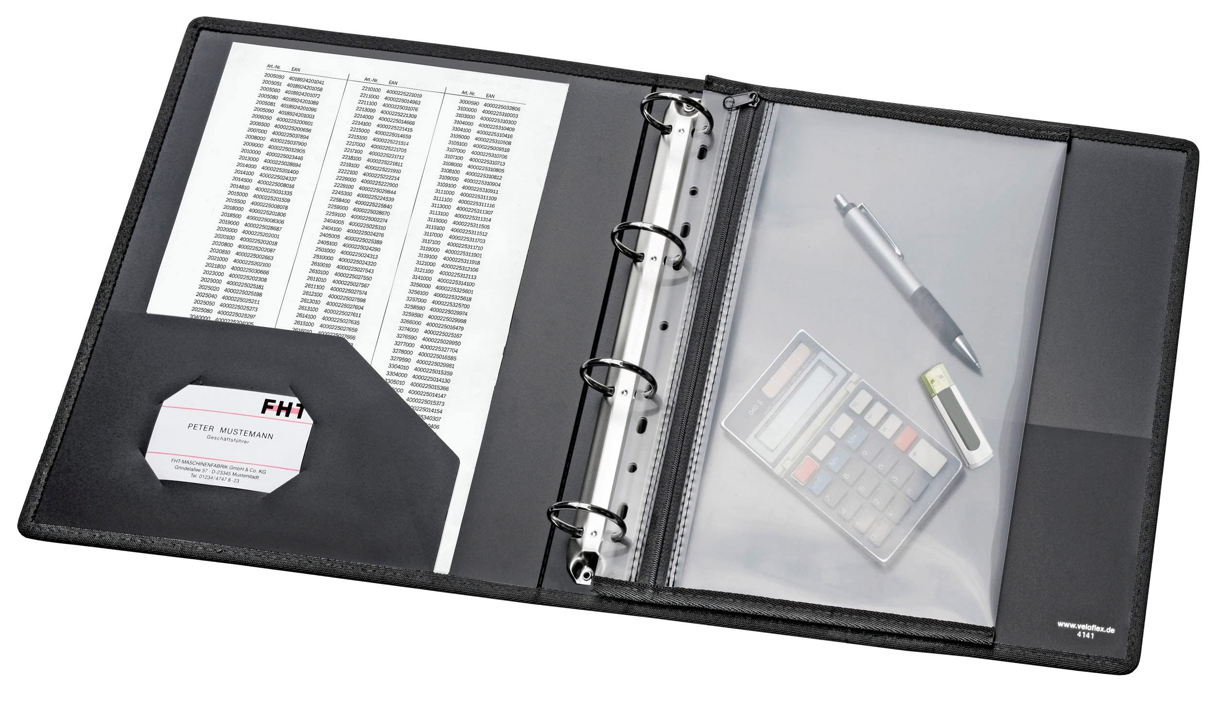 VELOFLEX A435408 Document Case with Zip, Pack of 2, DIN A4, Filable, Black, Velobag XS, Zip Pocket - Image 3