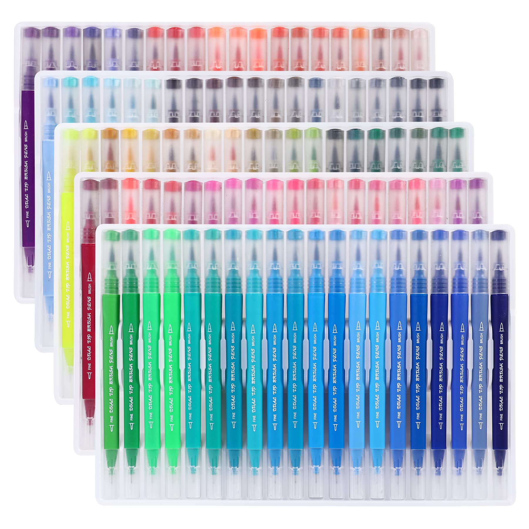 Buy weibo Dual Tip Brush Marker Pens Set 100 Colors, 0.4mm Fine Tip