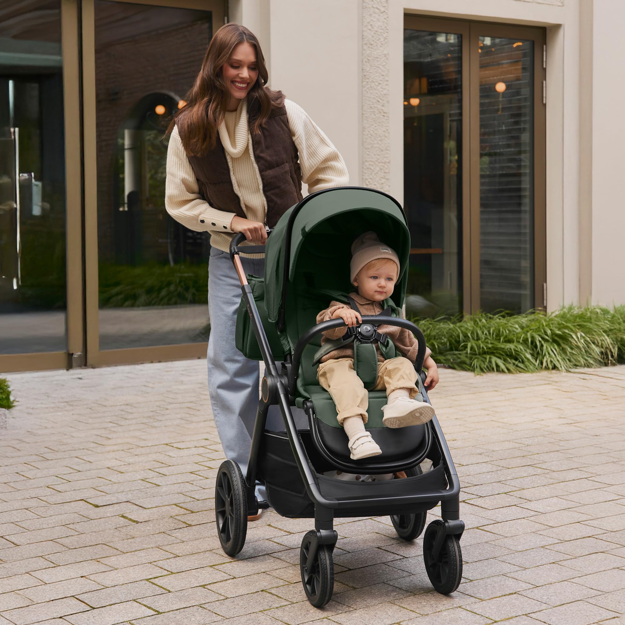 Lionelo Layla Carrito 2 en 1 Cochecito de Bebé (0-4 Años, Hasta 22 Kg), Capazo y Silla de Paseo, Asiento Reversible, Posición Reclinable, Ruedas PU, Suspensión, Capota Impermeable UPF50+