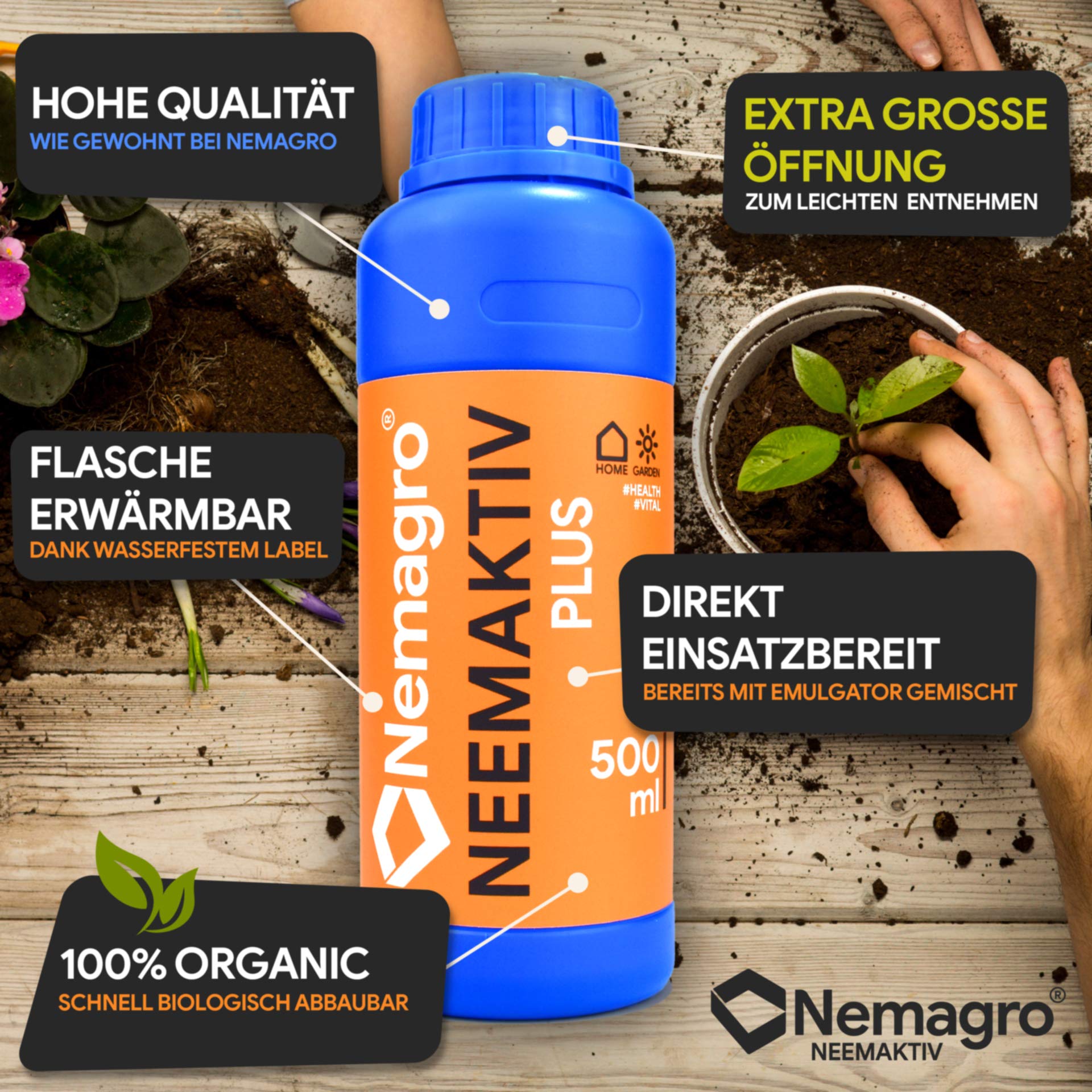 Neemaktiv - Neemöl/Niemöl mit Emulgator Rimulgan - 250ml - (Neem Öl, Neemöl für Pflanzen, oel, oil, nem öl, neem plus, neem extrakt, neemöl spray)