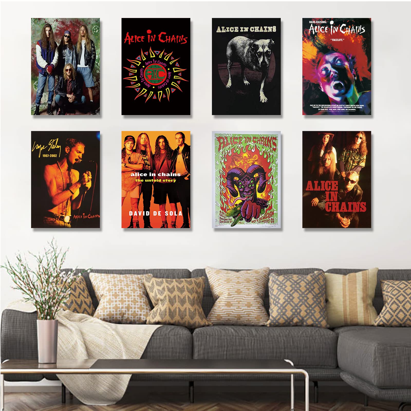 Alice In Chains Posters Set of 8 Rock Band Music Posters for Room