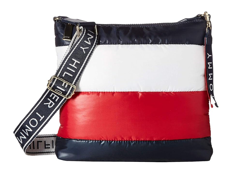 

Tommy Hilfiger Ames Puffy Large North/South Corp Color Block Crossbody (Navy/Red/White) Cross Body Handbags
