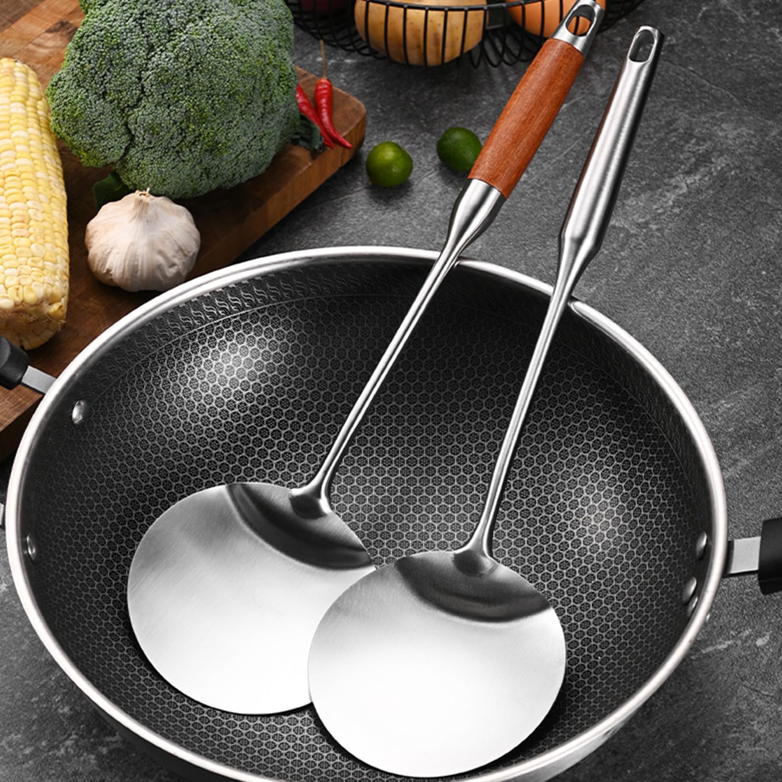 Craft Wok Spatola Per Wok In Acciaio Inox 43,5 Cm – Utensile Tradizionale Asiatico