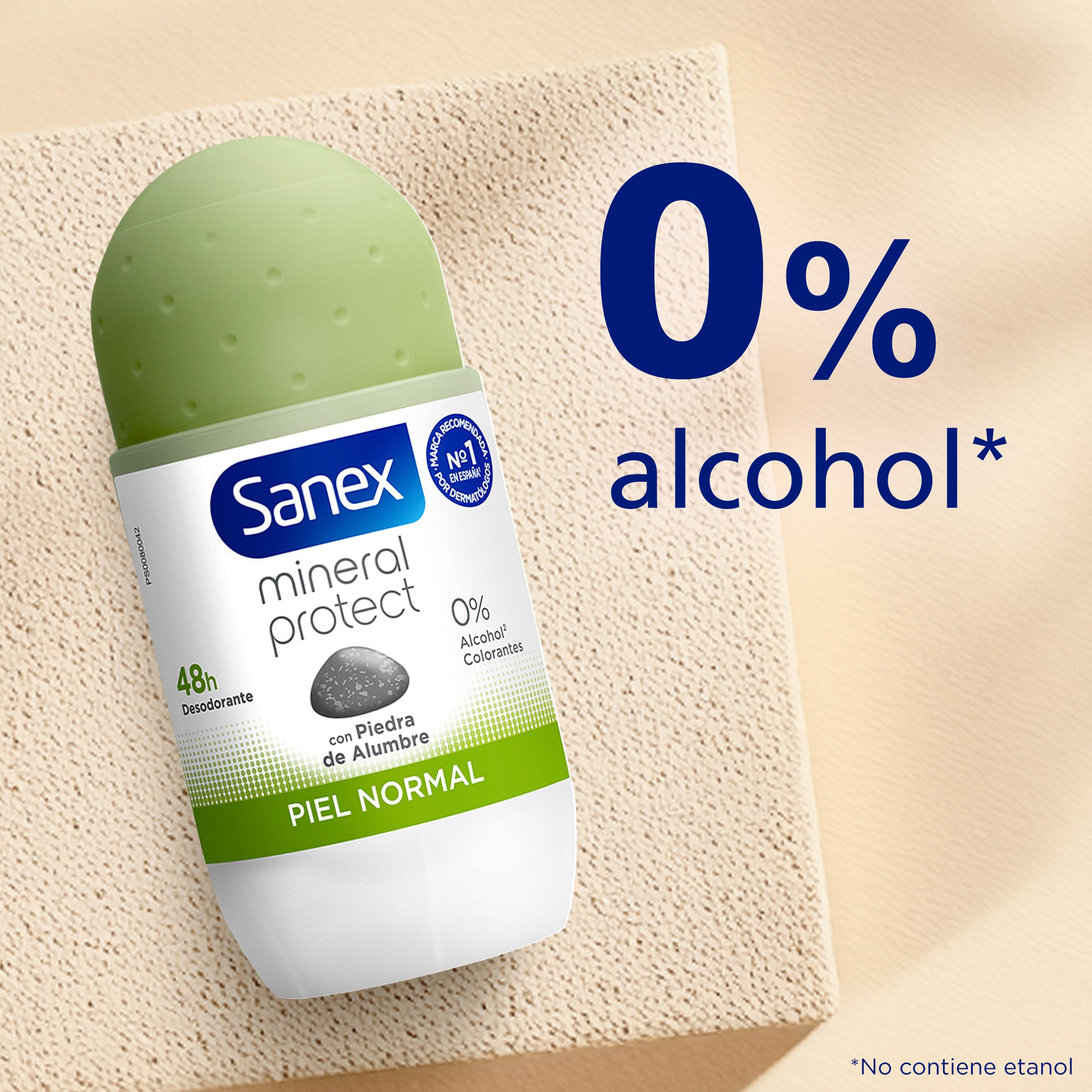 Sanex Mineral Protect, Desodorante Hombre o Mujer, Desodorante Roll-on Pack 6 x 50ml, Respeta la piel y respeta el planeta