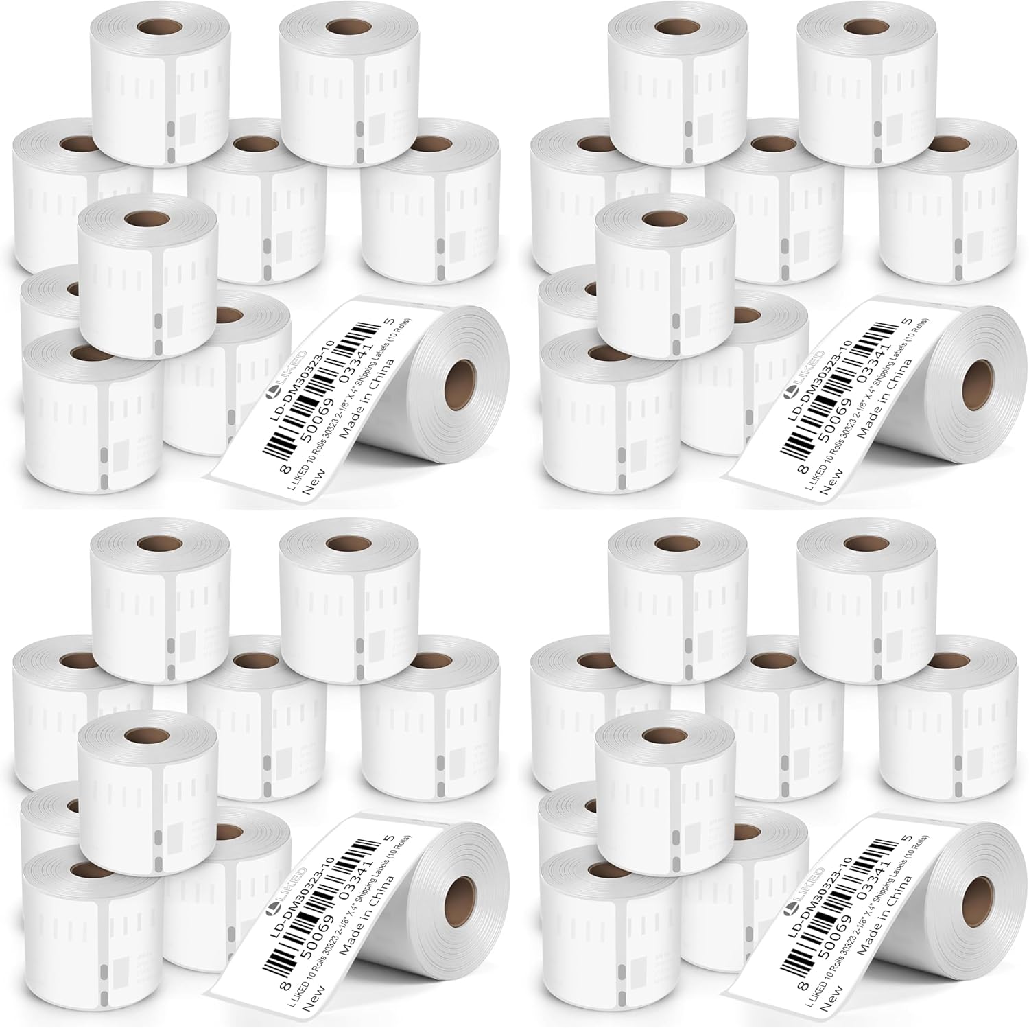 L LIKED 10 Rolls Compatible DYMO 30323 2-1/8" x4" Thermal Shipping & Name Tag Labels, Compatible with Rollo, Zebra, Jadens, Nelko, Munbyn, Phomemo Desktop Printers (2200 Labels)