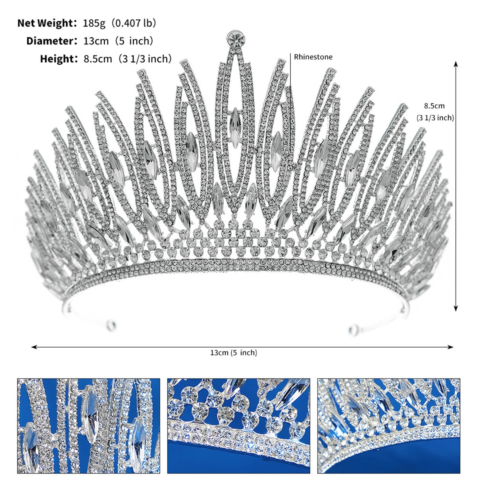 Corona di Cristallo Corona di strass da sposa d'atmosfera con corona principessa lusso per la festa