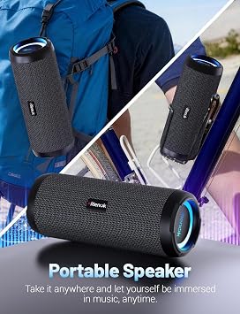 RIENOK Portable Bluetooth Speaker 30W | Dual Pairing True Wireless Stereo, HD Sound, IPX7 Waterproof, Bluetooth 5.3, Outdoor Sport Shower