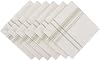 DII French Stripe Tabletop Collection Farmhouse Style Dining Table Linen Napkin Set, 20x20, White Chambray, 6 Piece