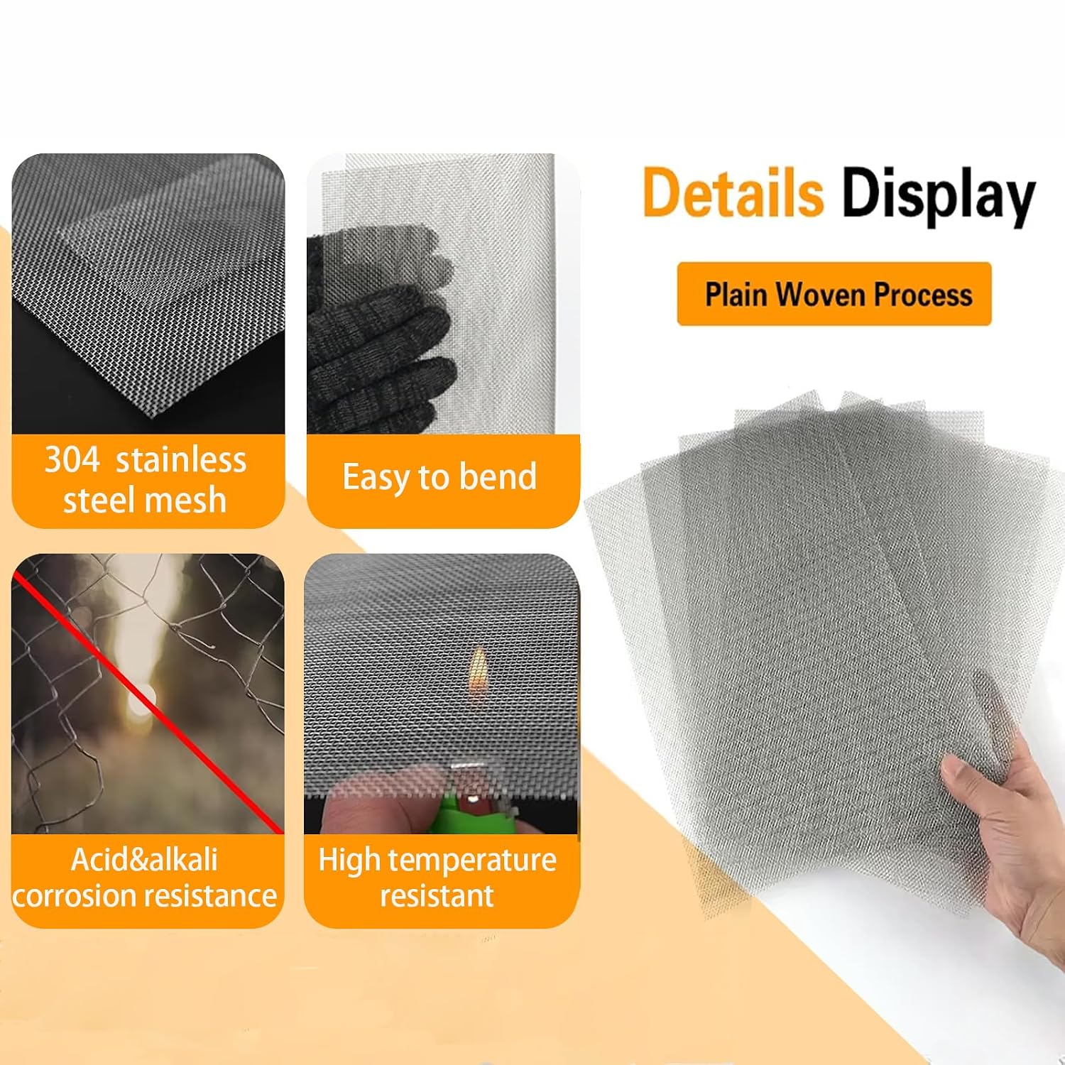 Stainless Steel Woven Wire Mesh Never Rust and Heat Resisting Screen