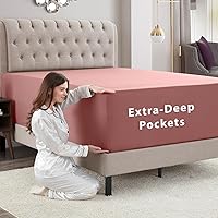 Vista 75 de Empyrean Charcoal Grey Extra Deep Pocket Fitted Sheet Full Size, Hotel Luxury Deep Pocket Full Size Fitted Sheet Only Easily Fits 18 to 24 Inch