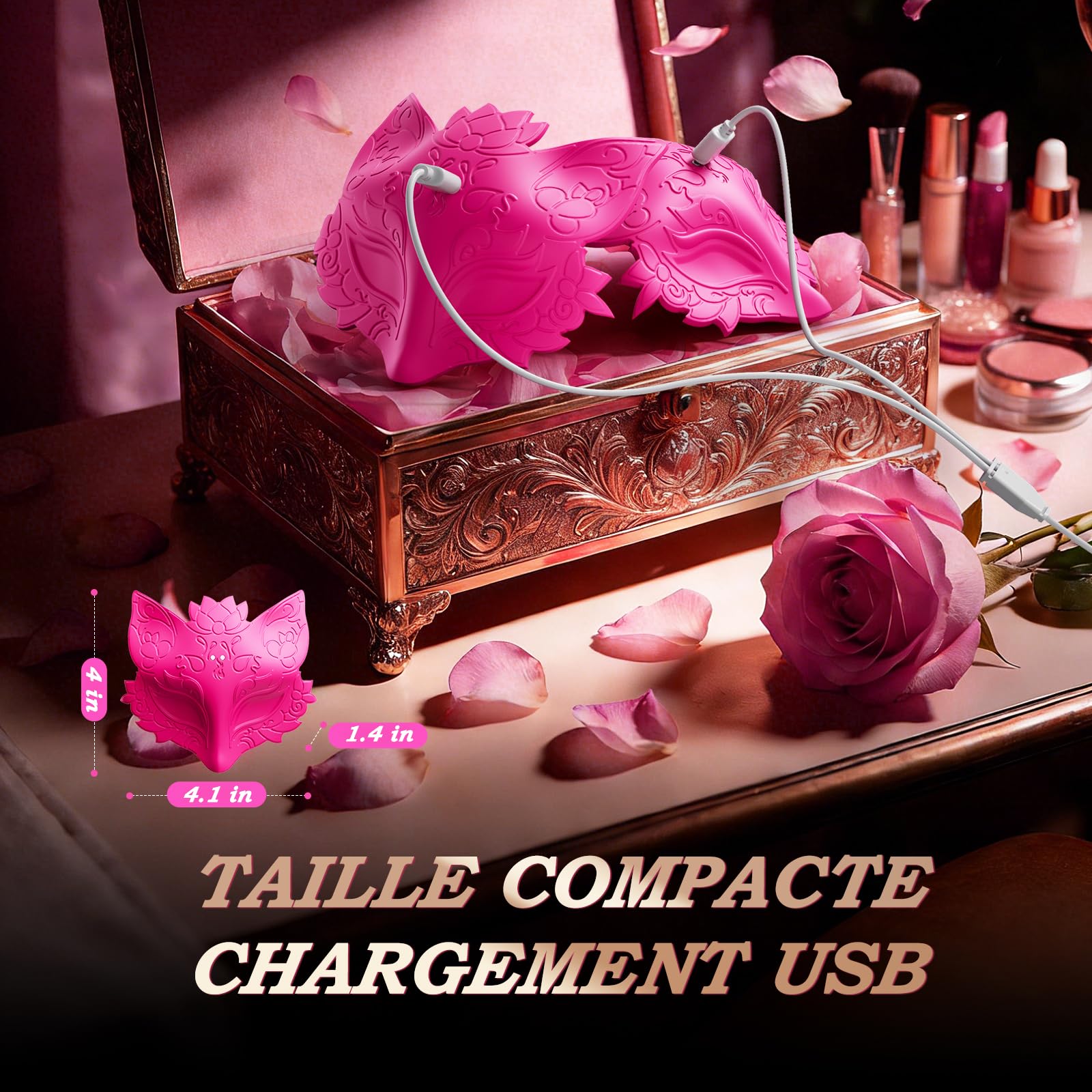 Vibromasseur Cache Tetons Femme Sex Toys - Vibromasseurs Feminin à Distance avec Sangle Réglable et 10 Modes de Vibration, Vibromasseurs Feminin Clitoridien, Pince Teton, Jouet Sexuelle Adulte Couple