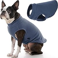 Vista 46 de Gooby - Chaleco de forro polar elástico, chaqueta de forro polar para perros, suéter de estilo pullover, azul argyle, 3XL