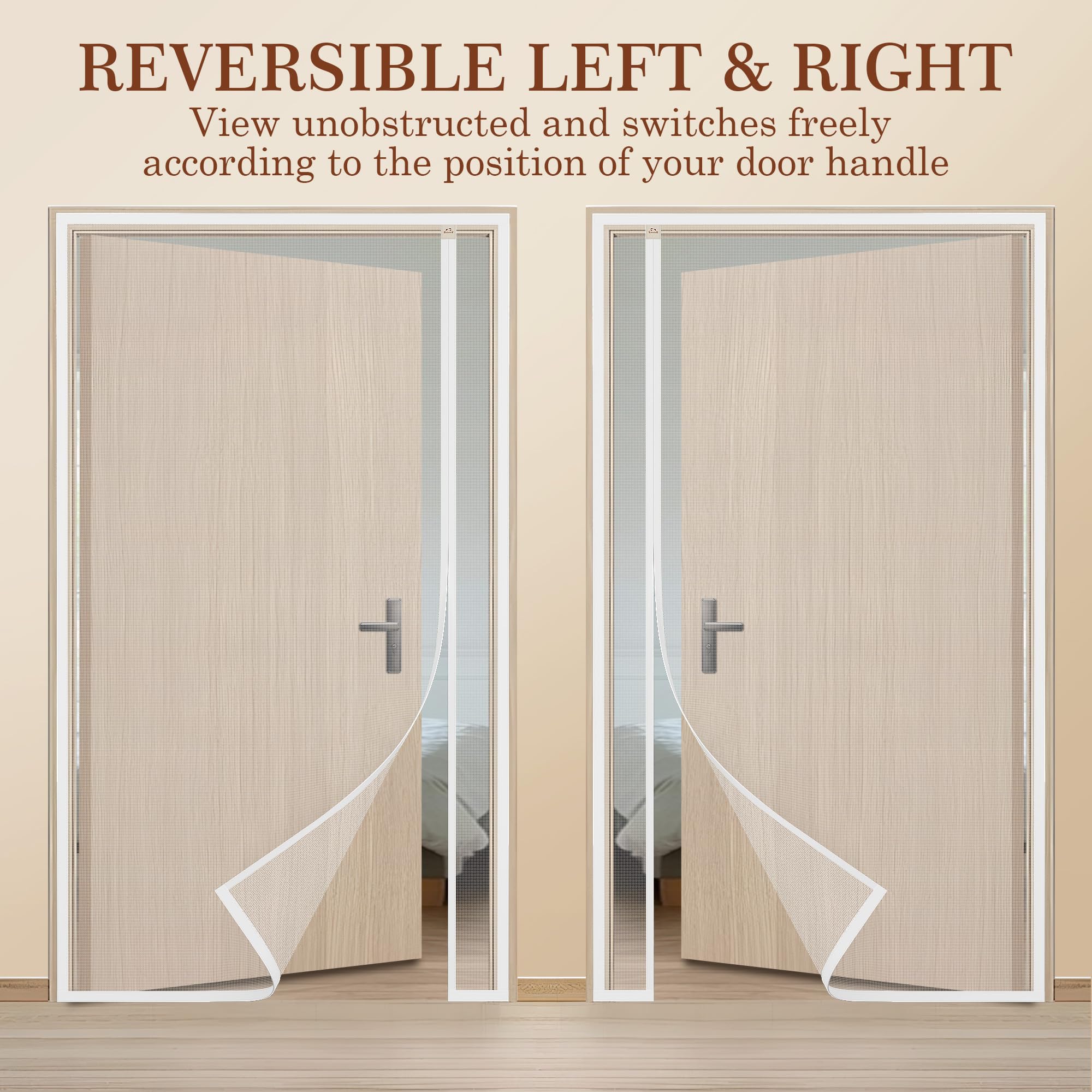 Yotache White Reversible Left Right Side Opening Magnetic Screen