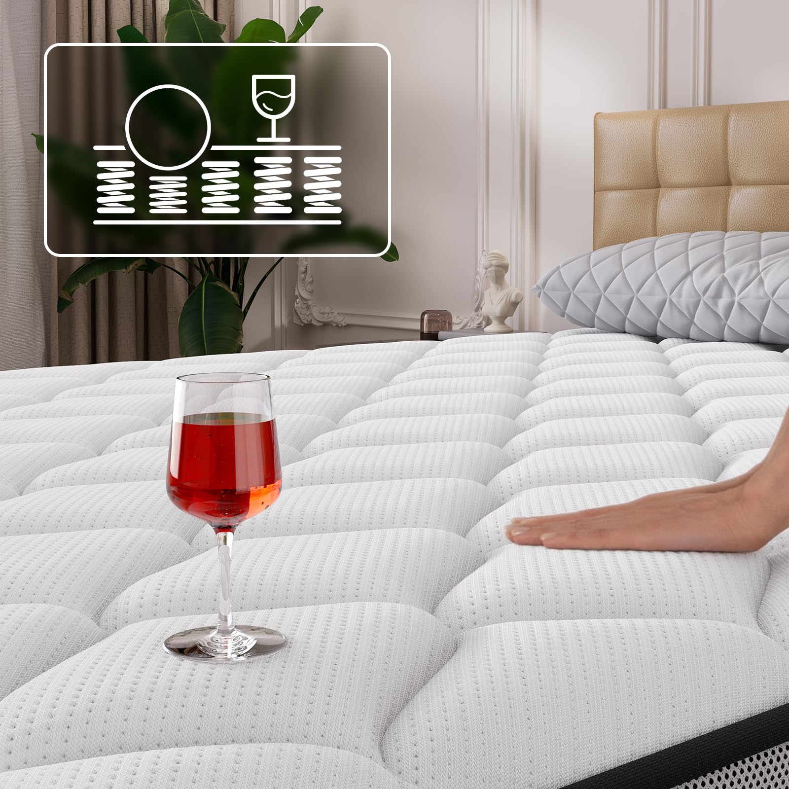 BedStory Matratze 90x200cm,Taschenfederkernmatratze Höhe 26cm,Orthopädische Matratze mit Komfortschaum H3&H4 Härtegrad,Federkernmatratze für Erwachsene Öko-Tex Zertifiziert & CertiPUR Zertifiziert