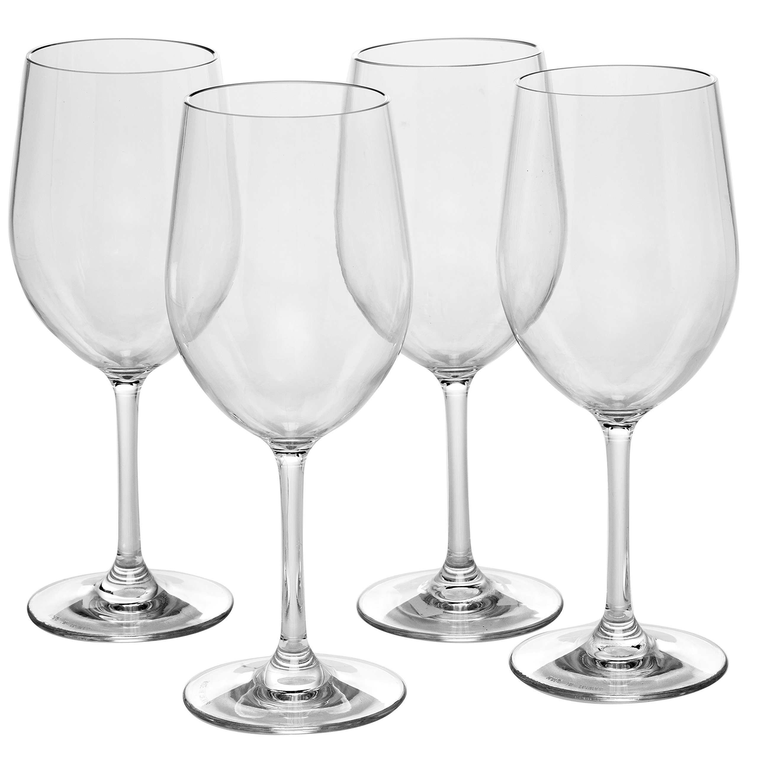 Copas de vino irrompibles con tallo, 12 onzas, 100% tritan, inastillables, reutilizables, aptas para lavavajillas (juego de 4), vasos para interiores y exteriores, gran regalo de vacaciones y bodas
