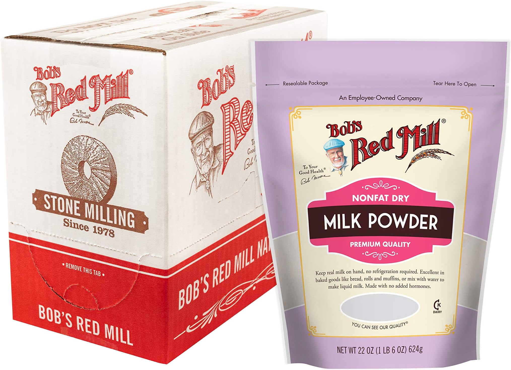 Bob's Red Mill NonFat Dry Milk Powder, 22oz (Pack of 4