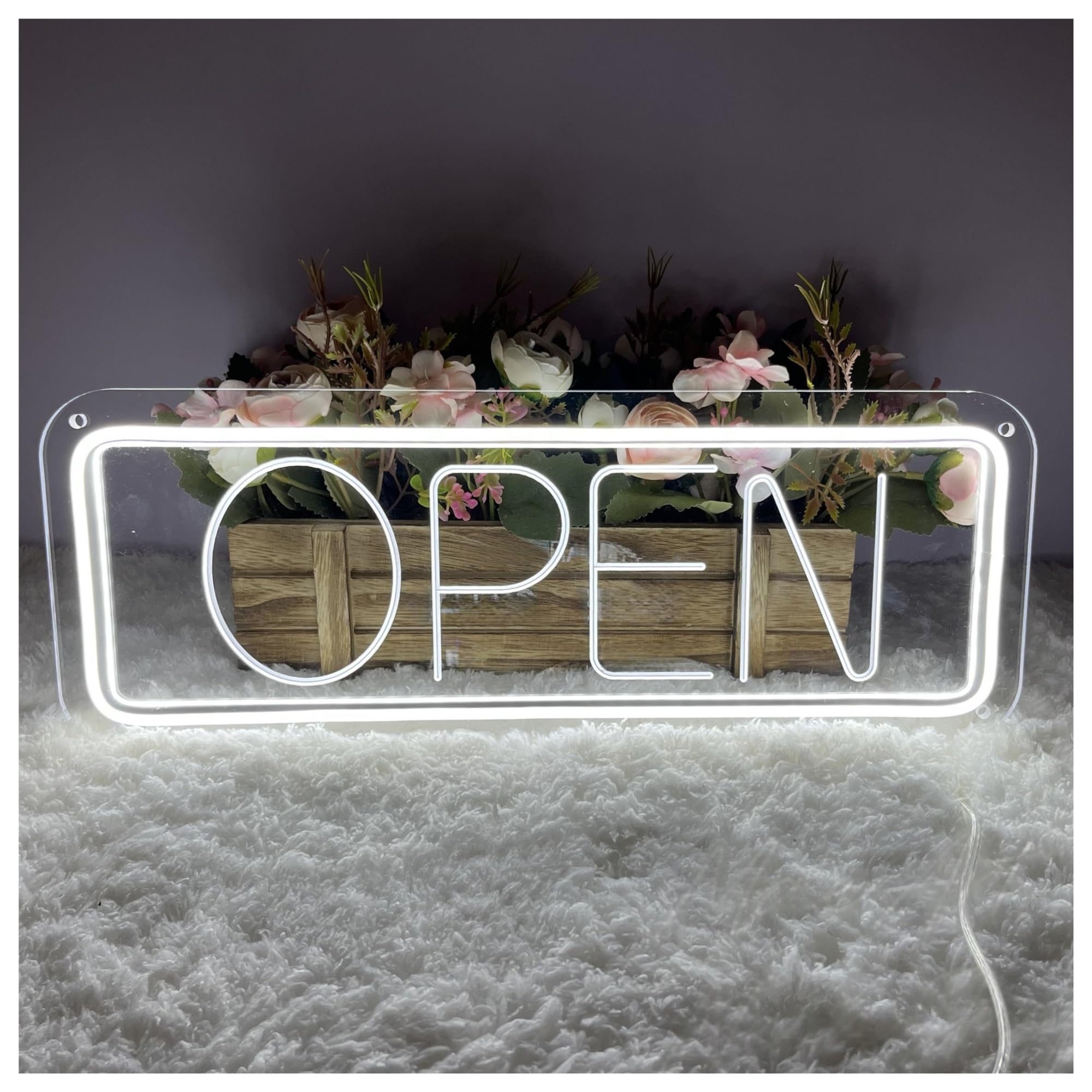 Shouxi One Color Sign Lamp Minimalist Open Neon Sign, Window Signs For Business For Restaurant Shop 35Cm