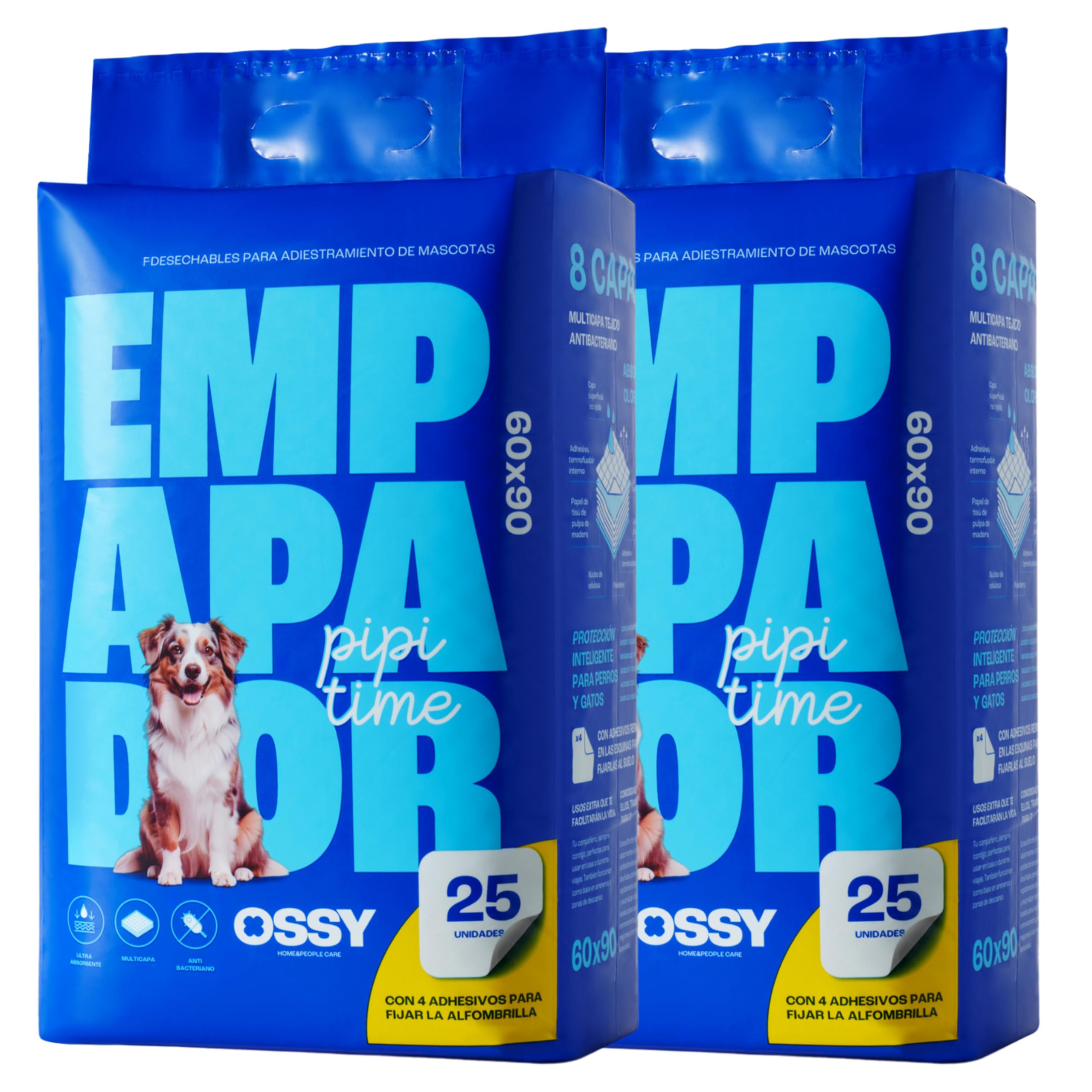 Empapadores Perros Desechables 90x60 cm 100 Unidades Perros Grandes (XL), Super Absorbentes 8 Capas Anti-Fugas, 4 Stiker Antideslizante, Secado Rápido, Almohadillas de adiestramiento, OSSY — view 9