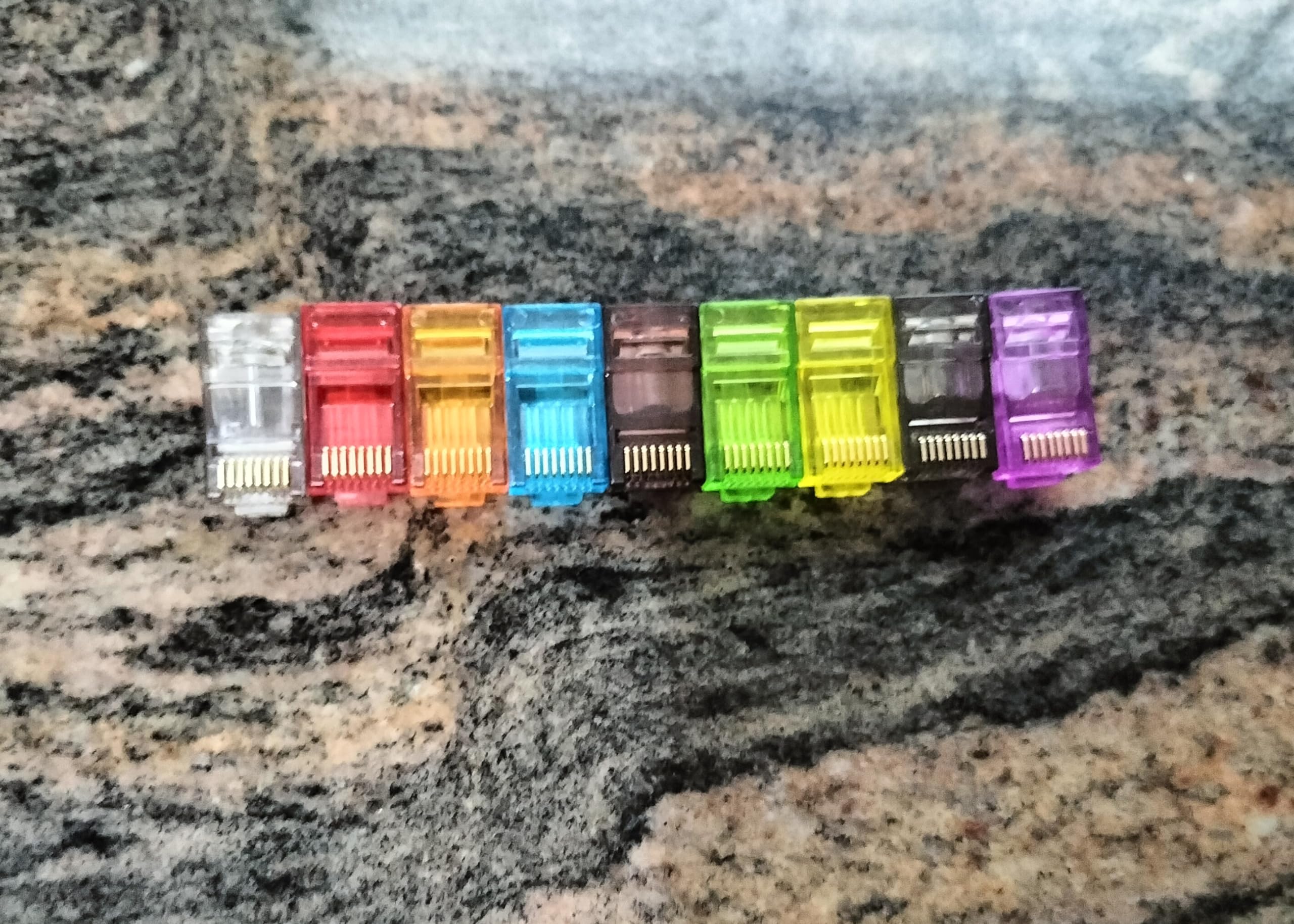 RJ45 Network Connector (234 Pcs Pack, MultiColour) Colour Blue, Red, Yellow, Green, Orange,Purple, Black,Gray,Brown