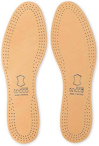 Miniatura 7 de Tacco Luxus, Plantillas de zapatos de cuero curtido ecológico de alta calidad con absorbente de olores de carbono activo integrado, suelas de