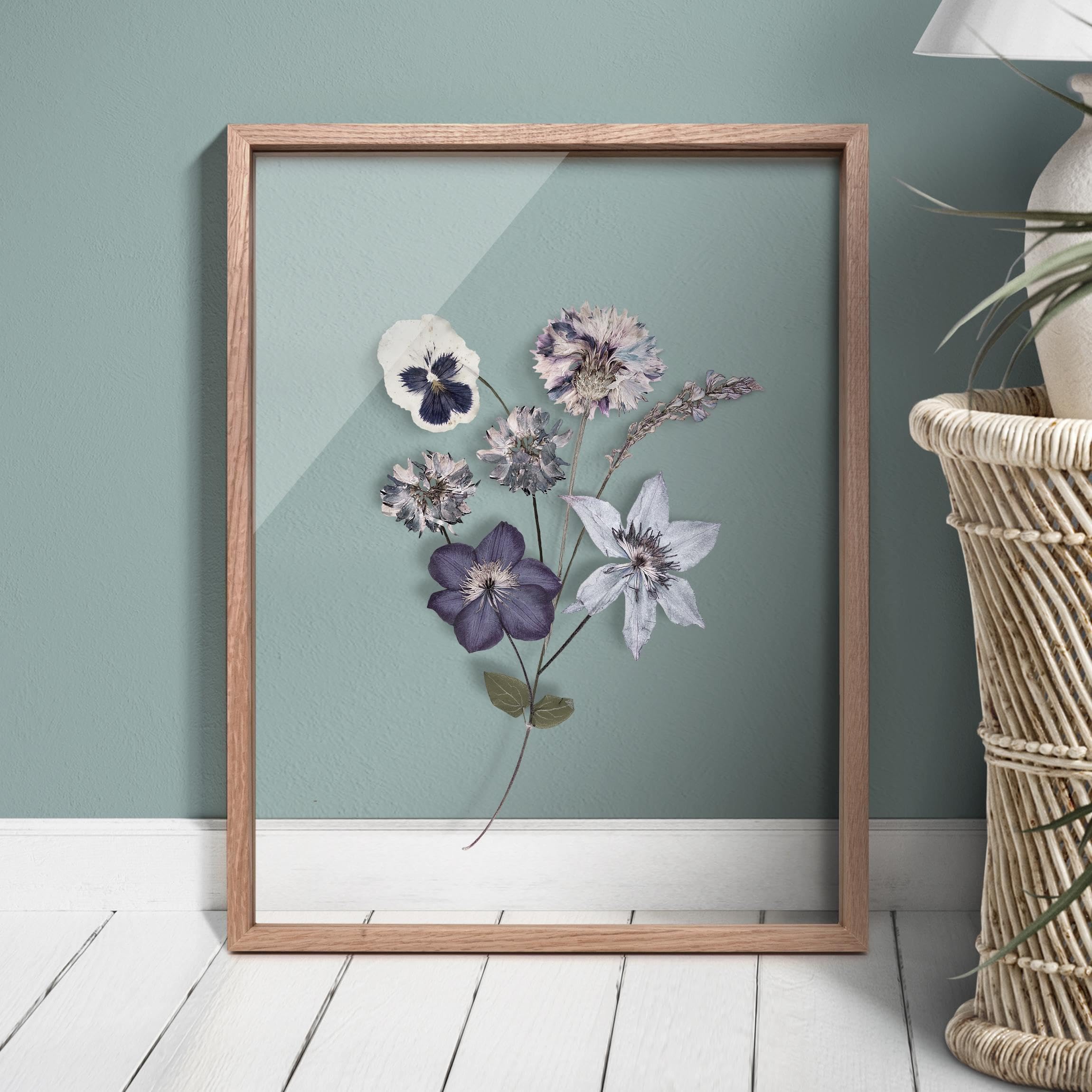 Doppelglasrahmen ohne Rückwand Bilderrahmen Leerrahmen Eiche mit Glas - Made in Germany - Rahmen für gepresste Blumen Fotorahmen handgefertigt DIY Wohnzimmer Schlafzimmer Küche (20x30cm)