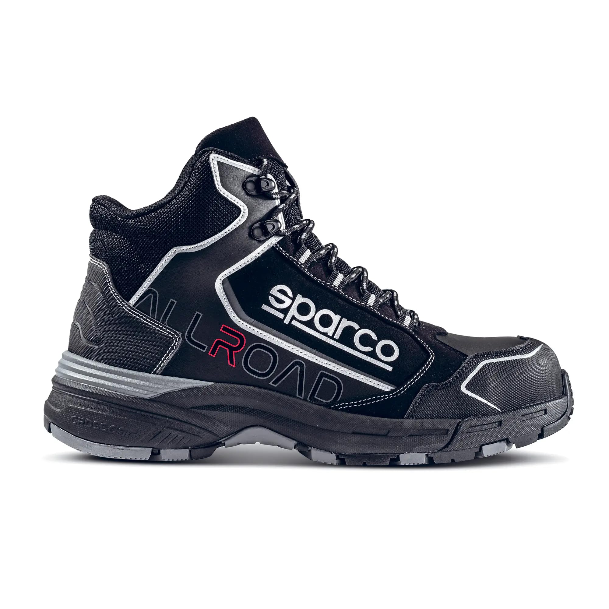Sparco - Allroad Okayama - ESD S3S SR FO HRO - Calzado de seguridad sin metal ESD con puntera de composite - Parte superior repelente al agua - Suela antideslizante y resistente al calor - EU 48