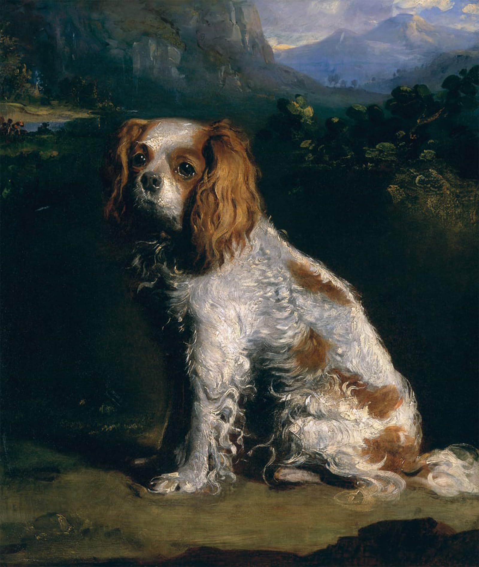 ARTXLXXBN Famous Art Print Poster Vintage Wall Art a King Charles Spaniel by Famous Artist Canvas Art Poster for Home Decor 60x90cm
