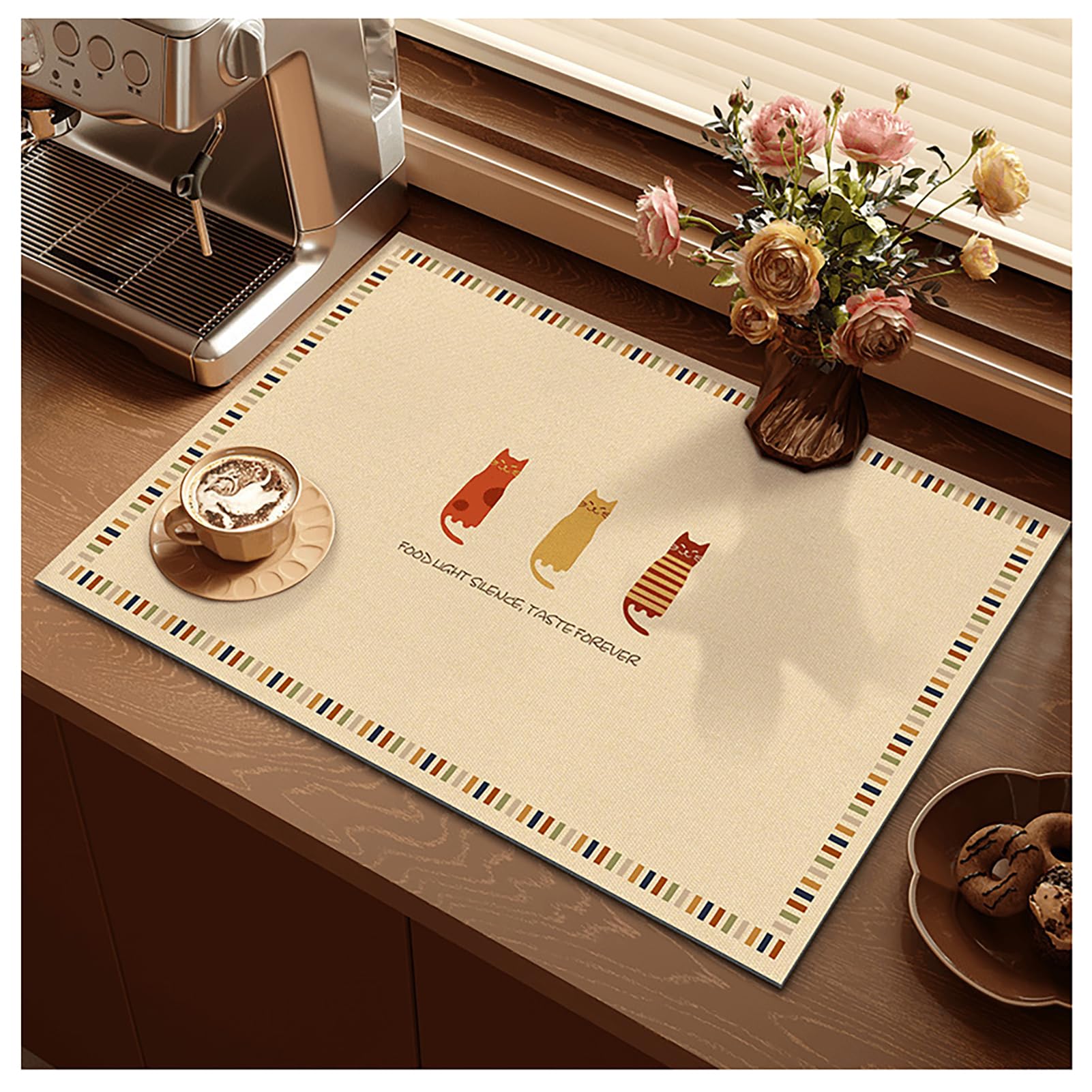 Tapete seca platos multiuso para proteger encimeras: alfombrilla de cocina de 50x80cm