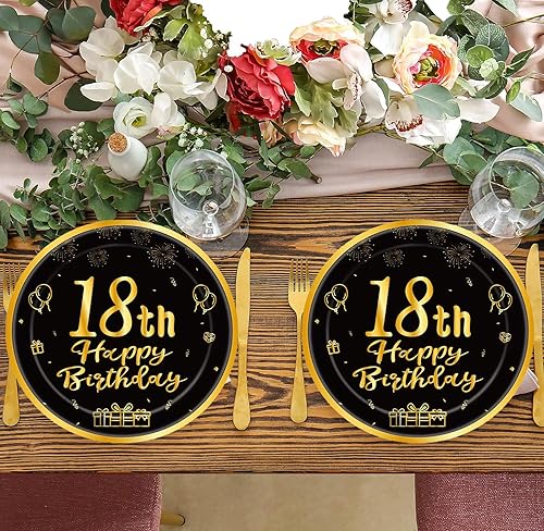 Miniatura 10 de 50 platos de cumpleaños número 50, suministros para fiesta de cumpleaños número 50, platos de postre de 7 pulgadas, 50 años, platos de pastel para