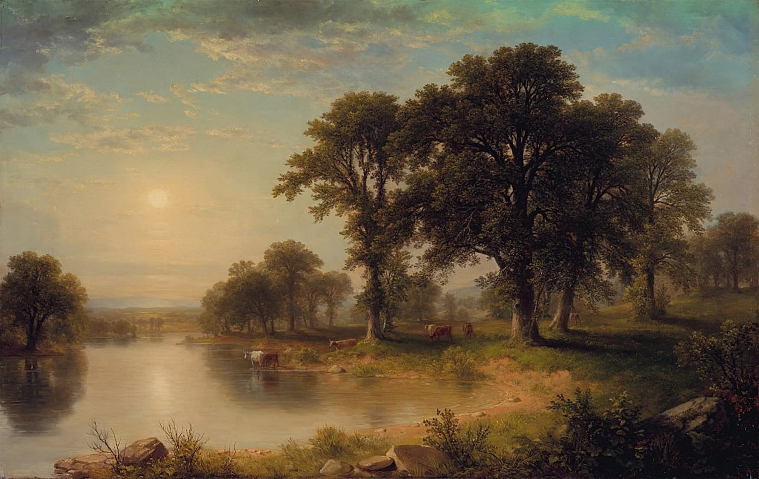 ARTXLXXBN Famous Art Print Poster Vintage Wall Art Summer Afternoon by Asher Brown Durand Canvas Art Poster for Home Decor 60x90cm