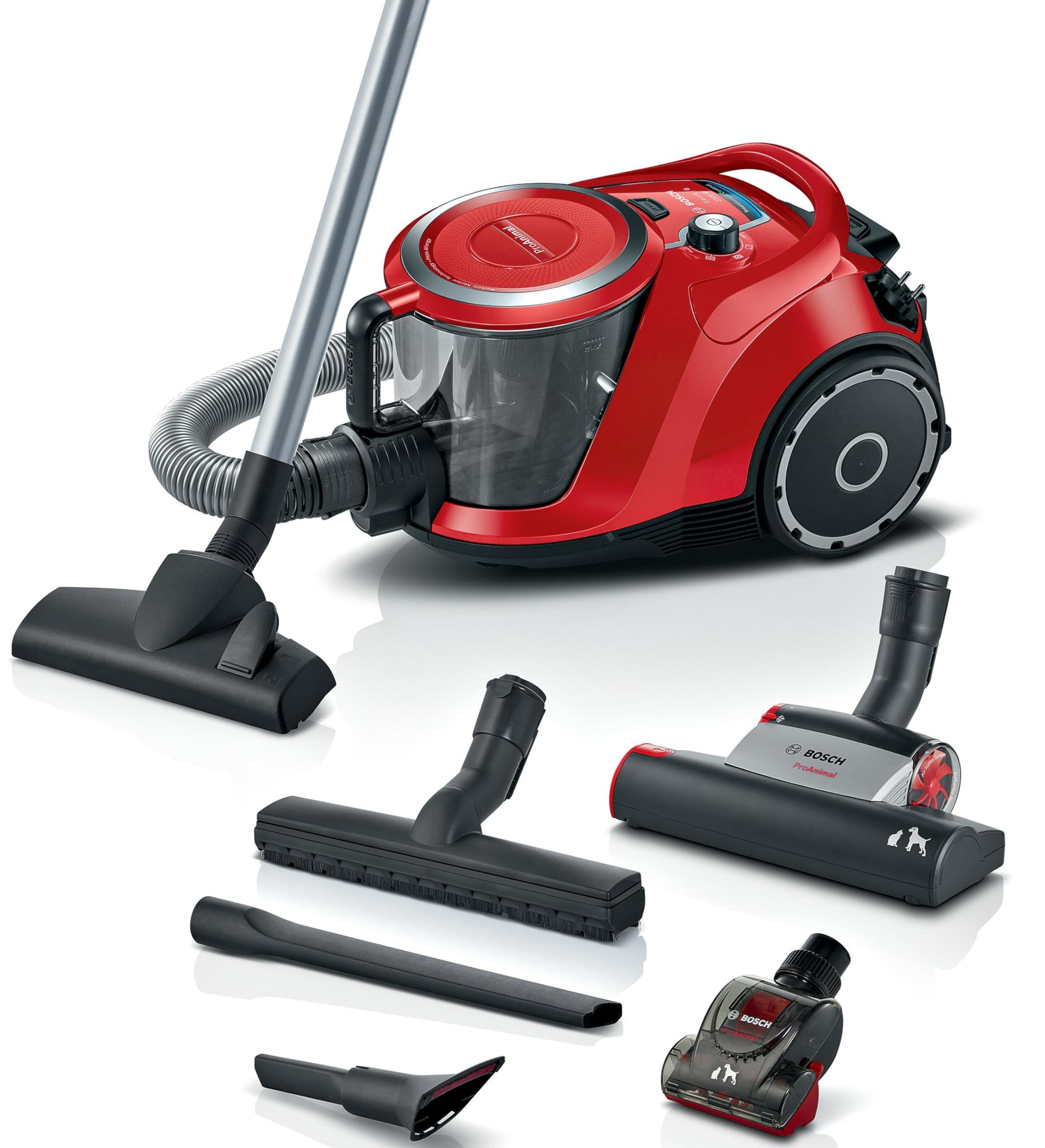 Bosch Series 6 ProAnimal Bagless Vacuum Cleaner 2200W, Red