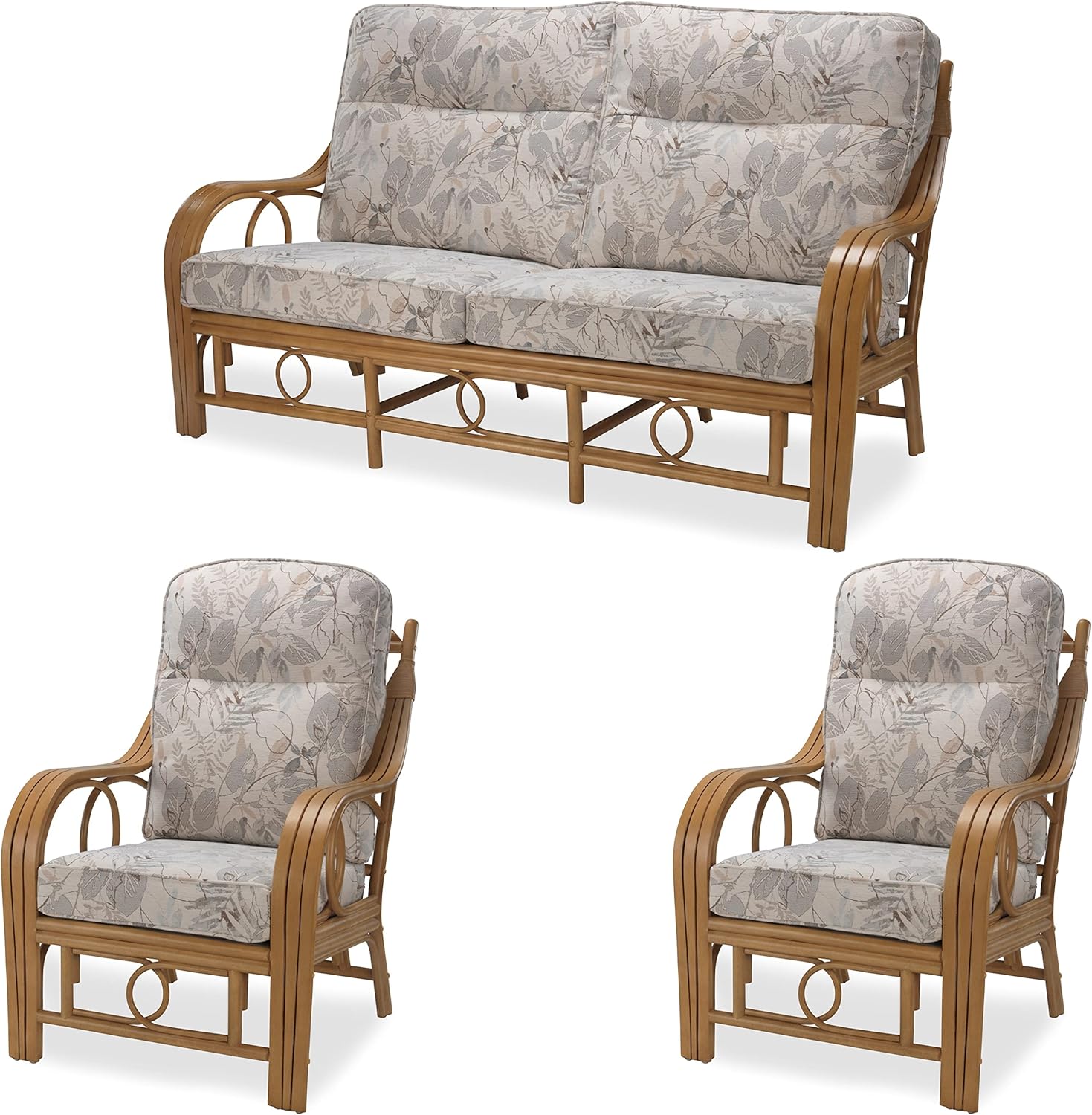 Desser Madrid Cane Conservatory Furniture Set 3 Seater Sofa & Set of