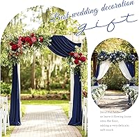 Vista 201 de Tela para envolver arco de boda, 4 paneles de 28 x 20 pies, cortinas de arco de boda rosa para ceremonia, cortinas de tela de gasa para cenador