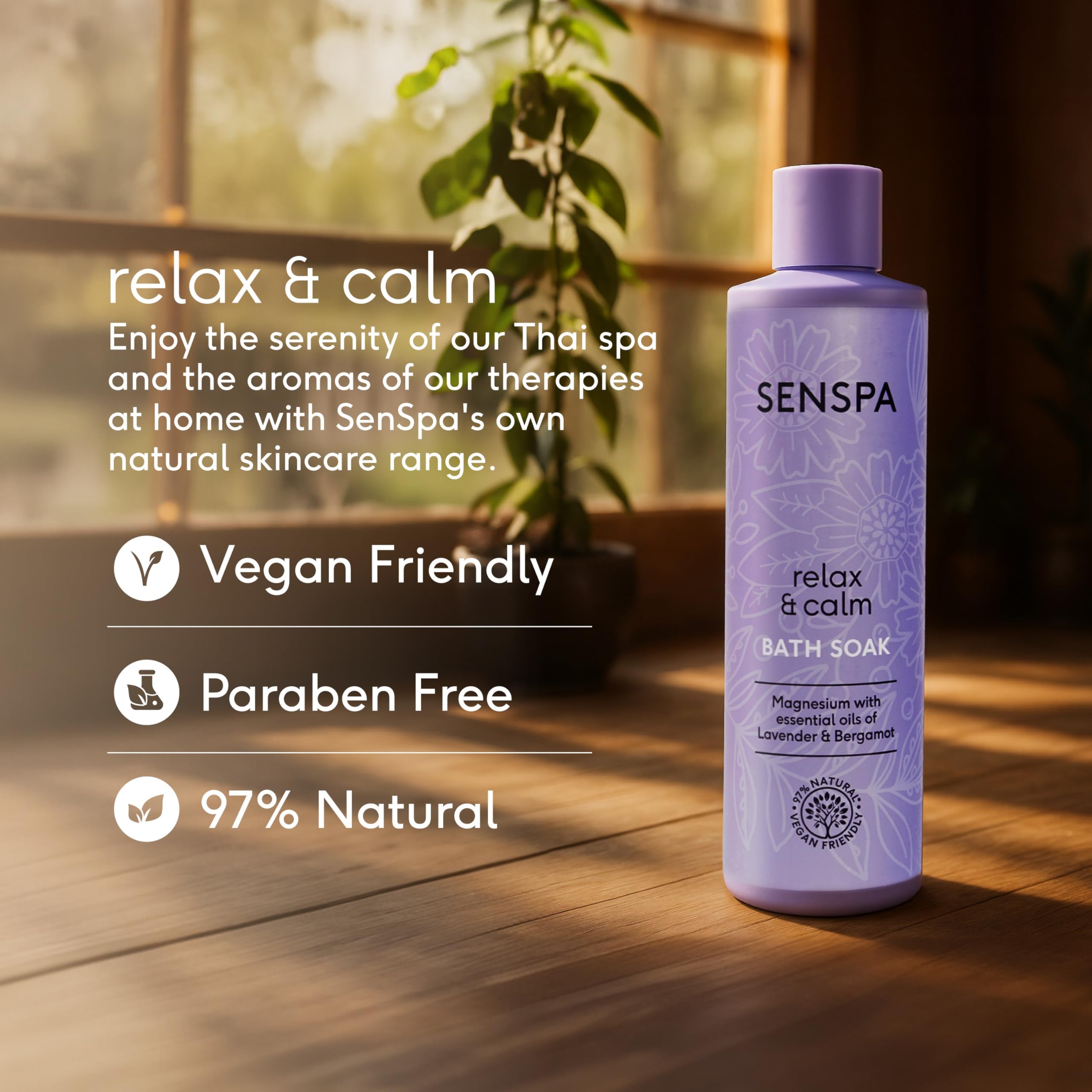 SenSpa Relax & Calm Lavender Bath Soak, Vegan Bubble Bath for Women & Men, Luxury Natural Bubble Bath Wash with Lavender - Image 3
